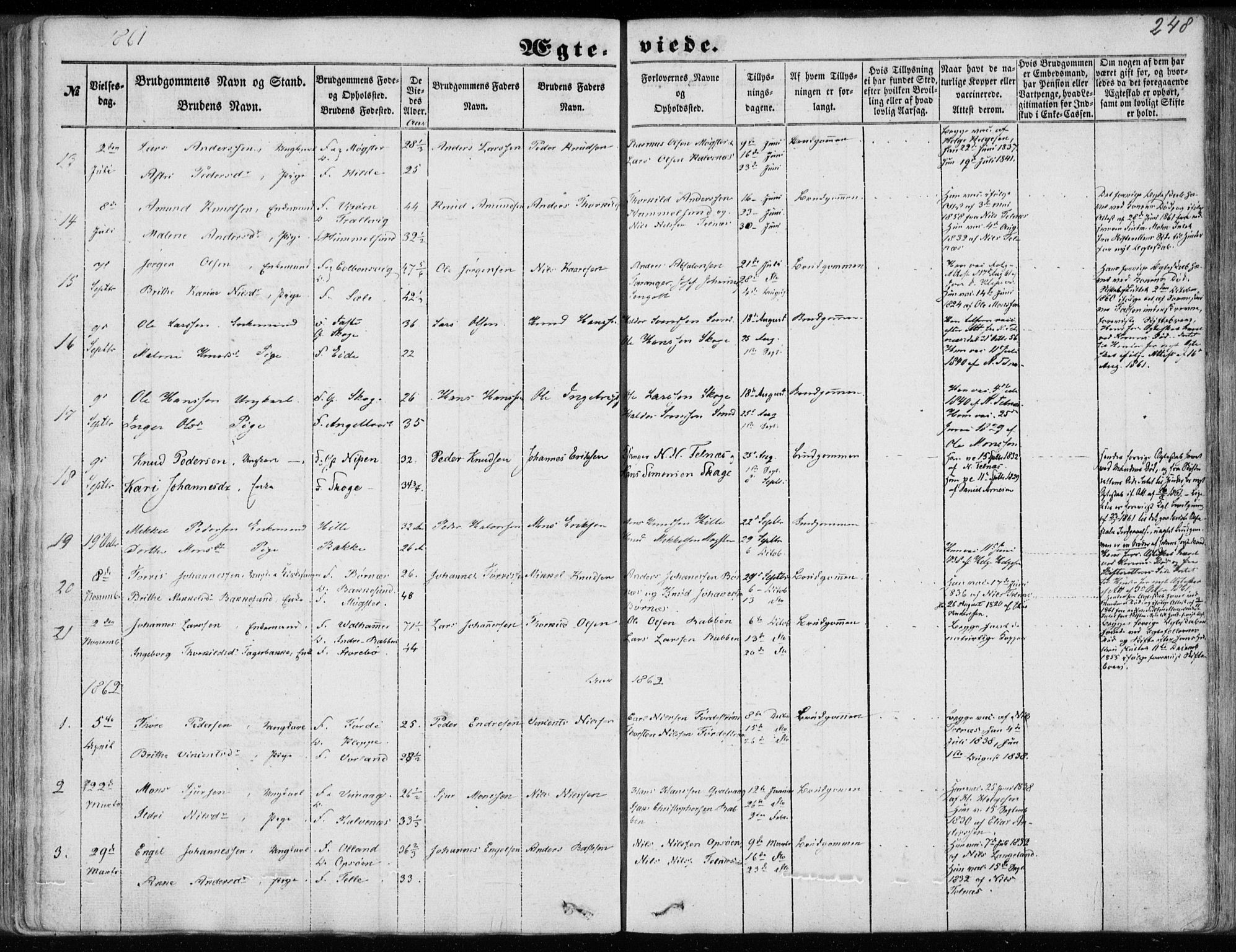 Sund sokneprestembete, AV/SAB-A-99930: Ministerialbok nr. A 14, 1850-1866, s. 248