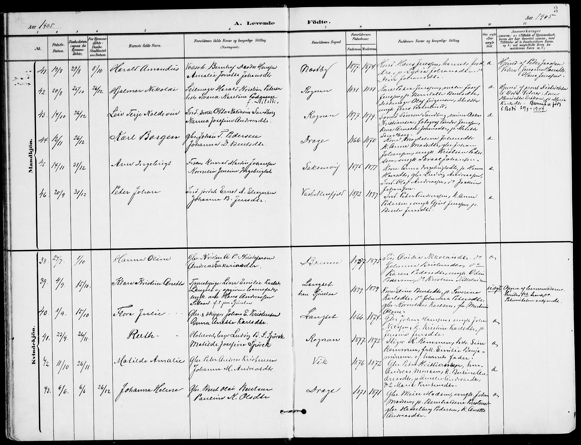 Ministerialprotokoller, klokkerbøker og fødselsregistre - Nordland, SAT/A-1459/847/L0672: Ministerialbok nr. 847A12, 1902-1919, s. 34