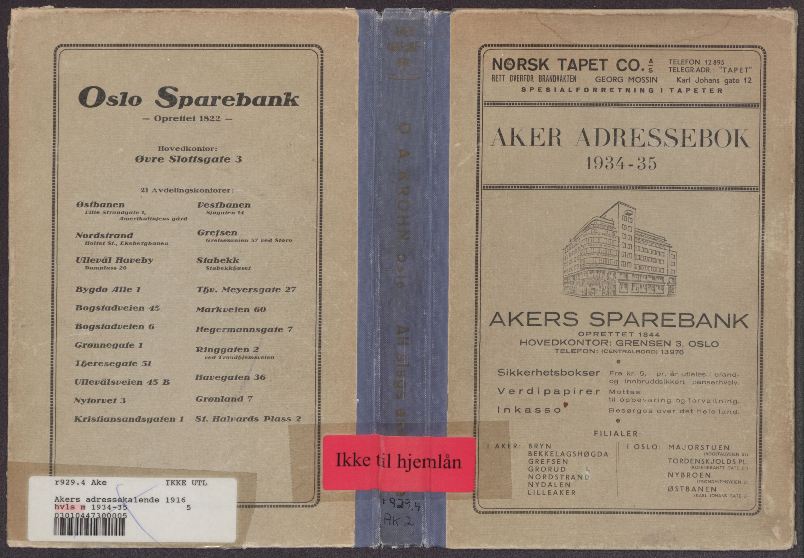 Aker adressebok/adressekalender, PUBL/001/A/005: Aker adressebok, 1934-1935