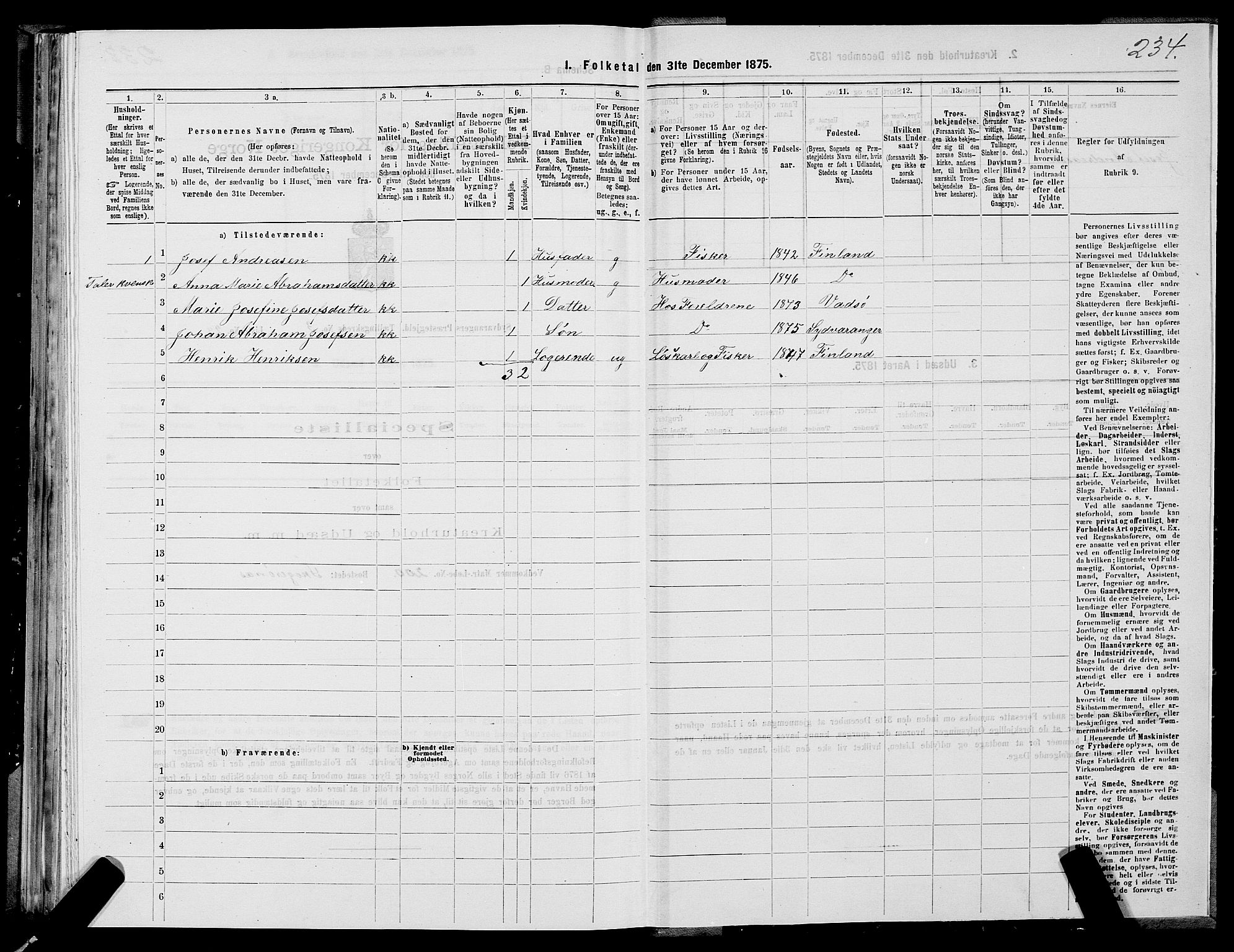 SATØ, Folketelling 1875 for 2030P Sør-Varanger prestegjeld, 1875, s. 1234