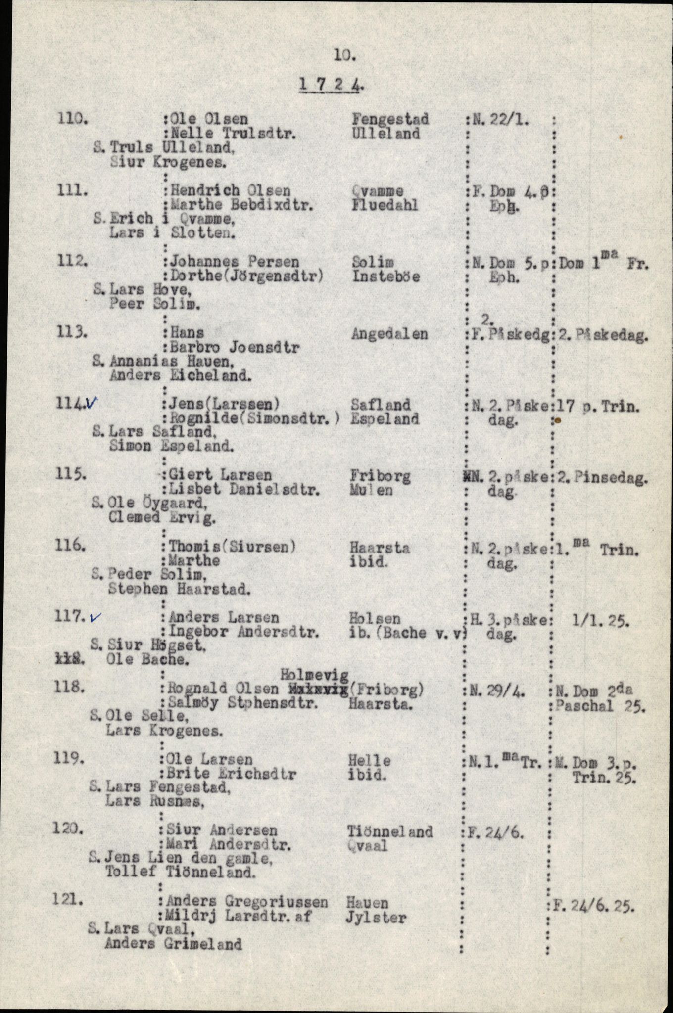Samling av fulltekstavskrifter, SAB/FULLTEKST/B/14/0006: Førde sokneprestembete, ministerialbok nr. A 1, 1720-1727, s. 11
