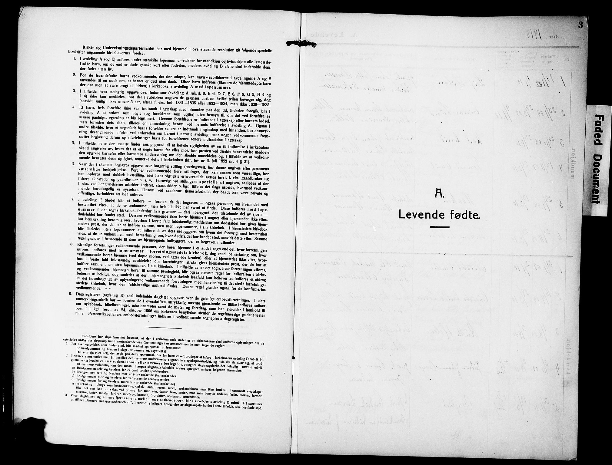 Ministerialprotokoller, klokkerbøker og fødselsregistre - Nordland, SAT/A-1459/850/L0710: Ministerialbok nr. 850A02, 1910-1920, s. 3