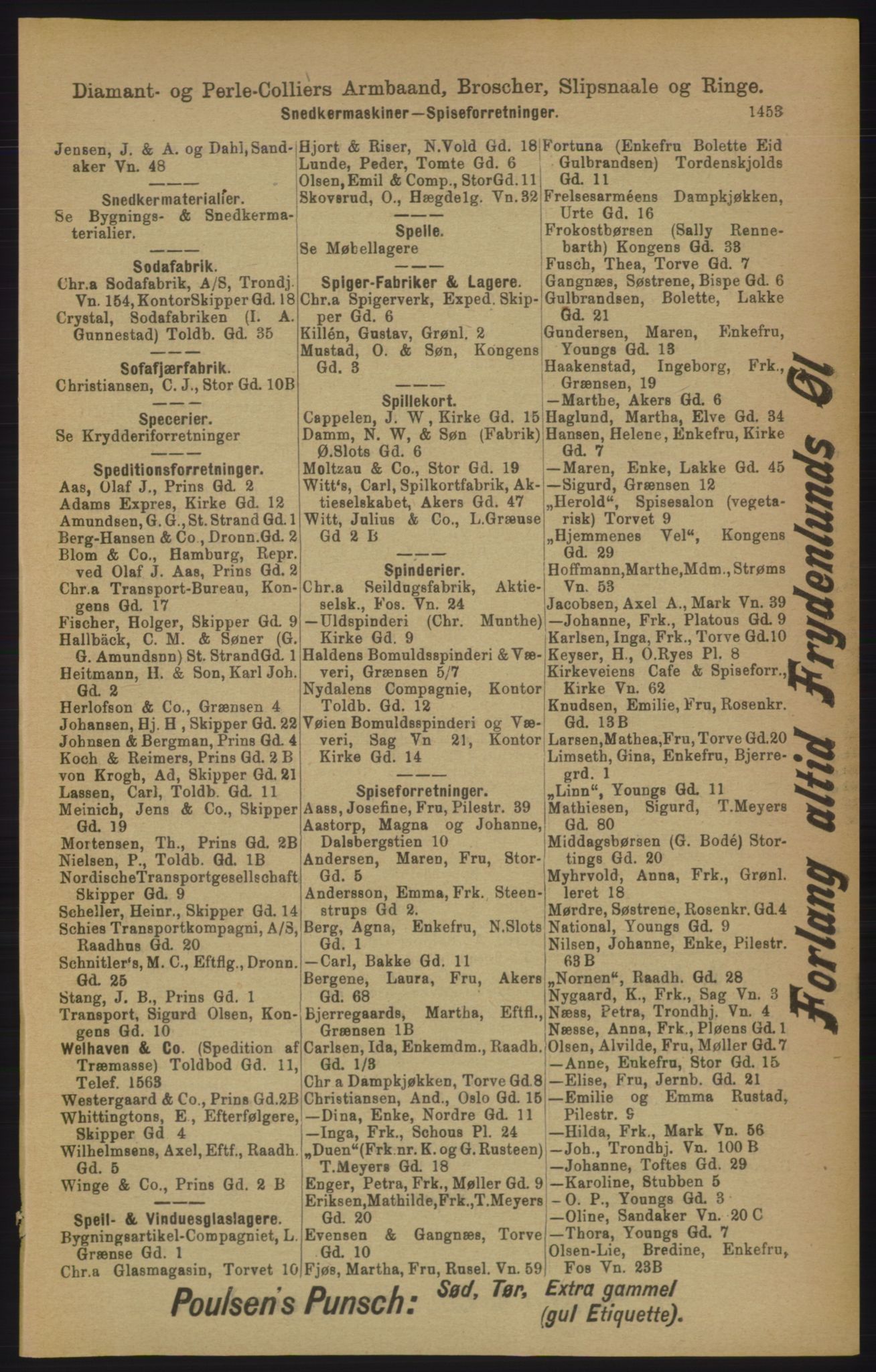 Kristiania/Oslo adressebok, PUBL/-, 1906, s. 1453