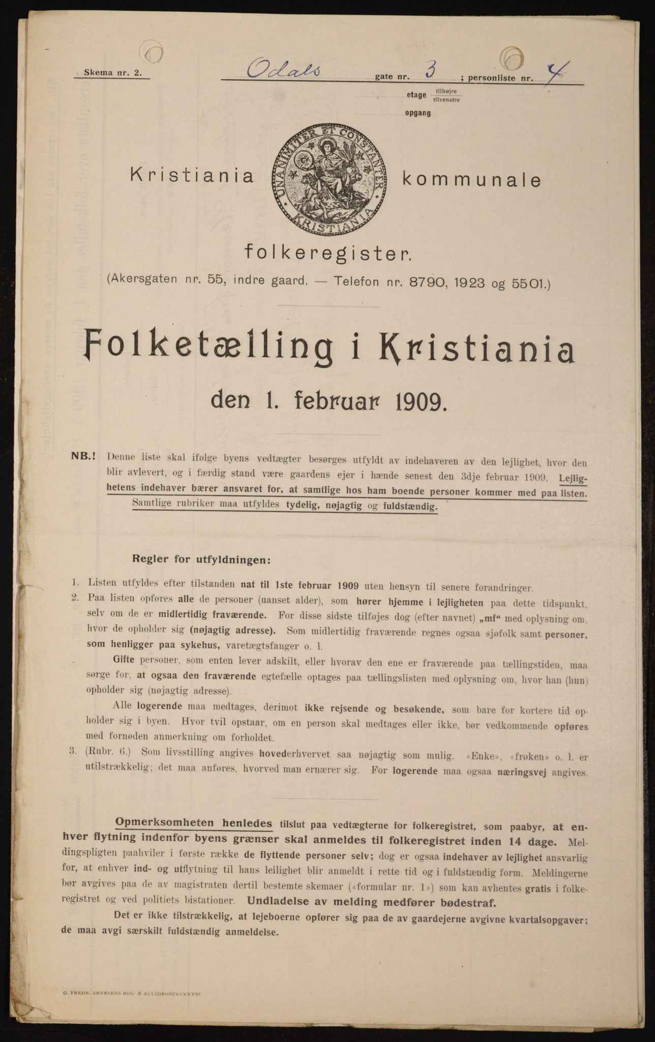 OBA, Kommunal folketelling 1.2.1909 for Kristiania kjøpstad, 1909, s. 67394