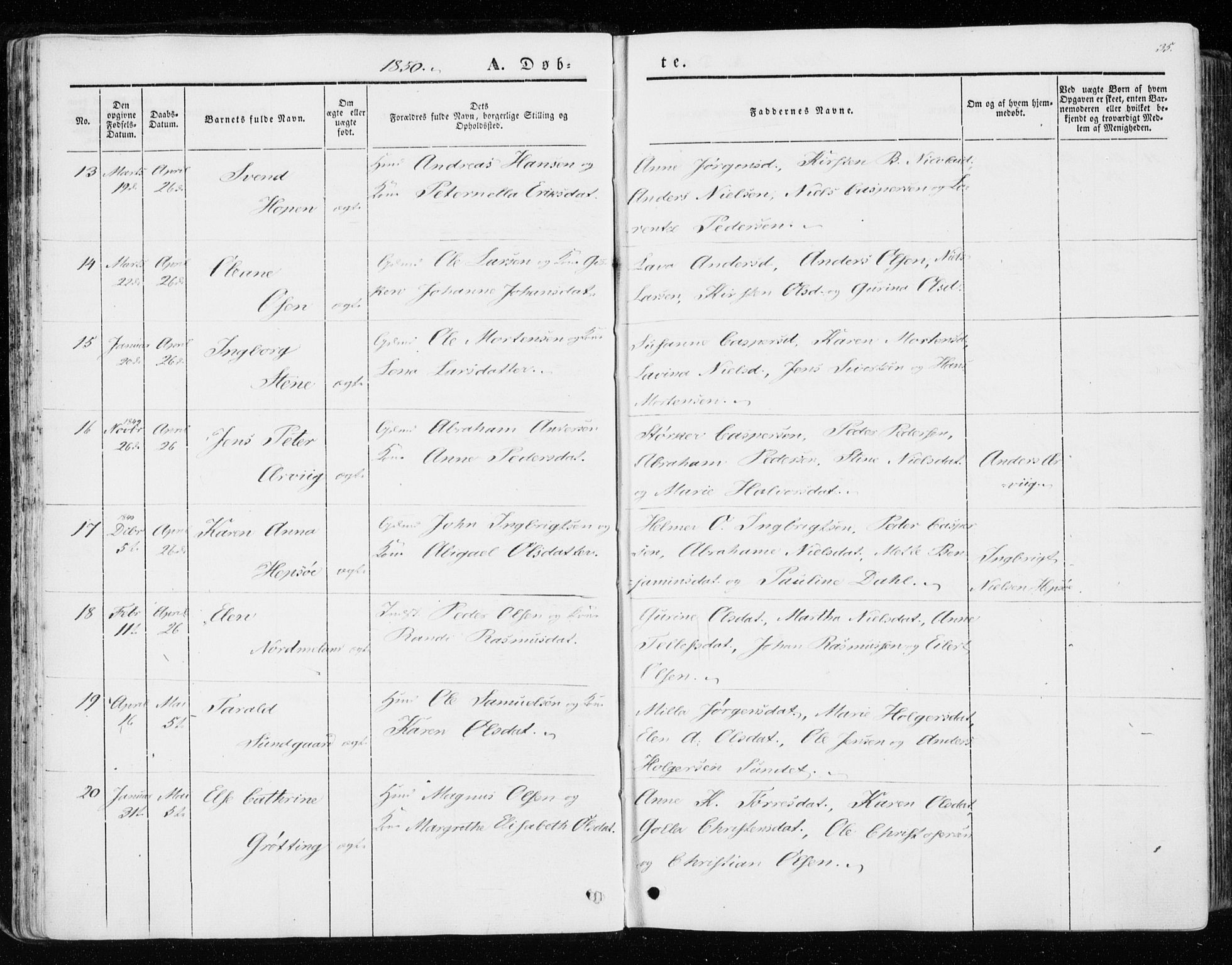 Ministerialprotokoller, klokkerbøker og fødselsregistre - Sør-Trøndelag, AV/SAT-A-1456/657/L0704: Ministerialbok nr. 657A05, 1846-1857, s. 35