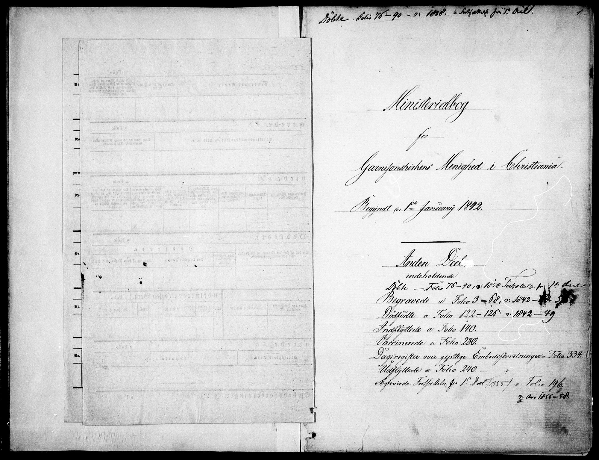 Garnisonsmenigheten Kirkebøker, SAO/A-10846/F/Fa/L0009: Ministerialbok nr. 9, 1842-1859
