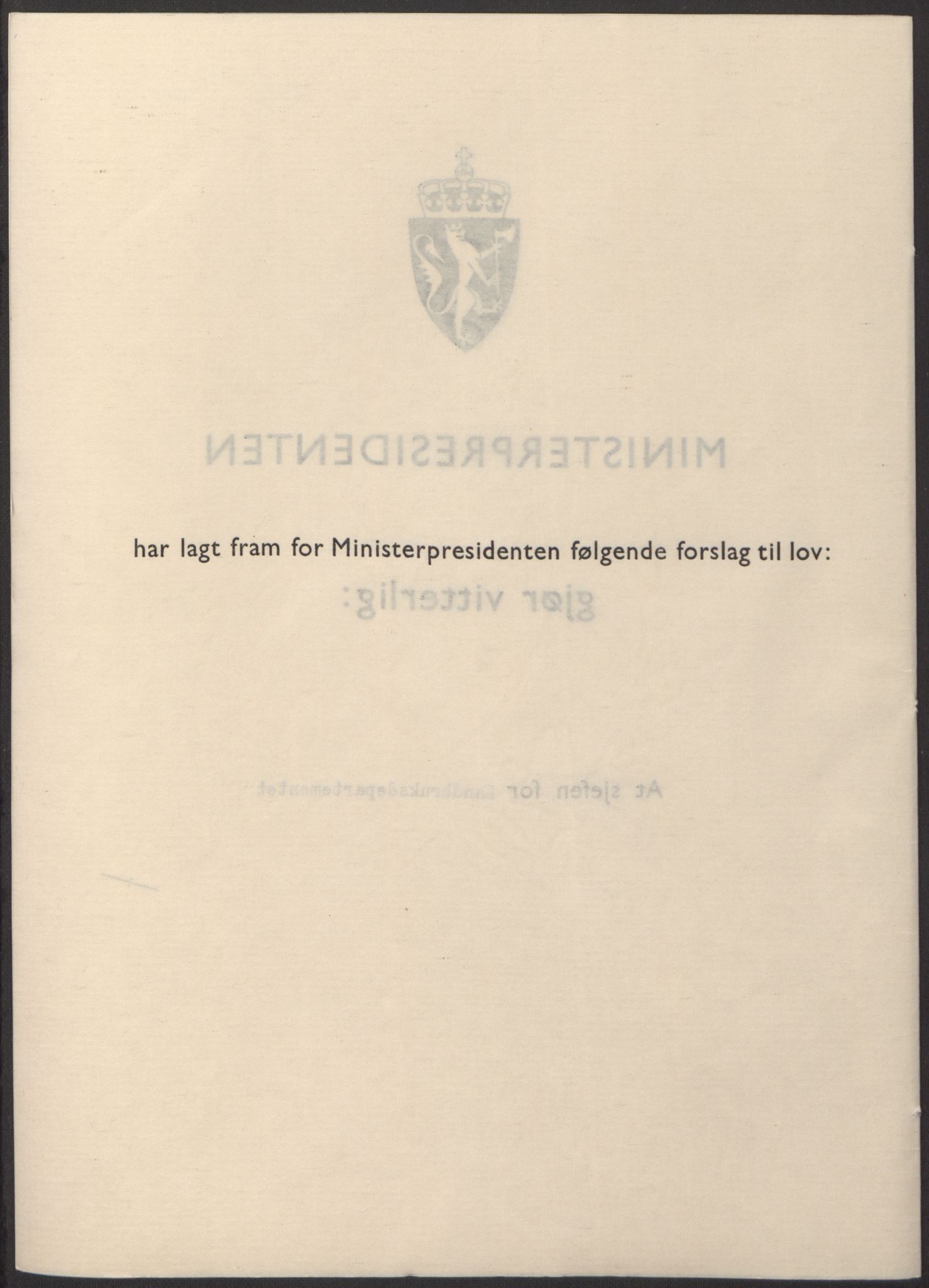 NS-administrasjonen 1940-1945 (Statsrådsekretariatet, de kommisariske statsråder mm), AV/RA-S-4279/D/Db/L0098: Lover II, 1942, s. 184