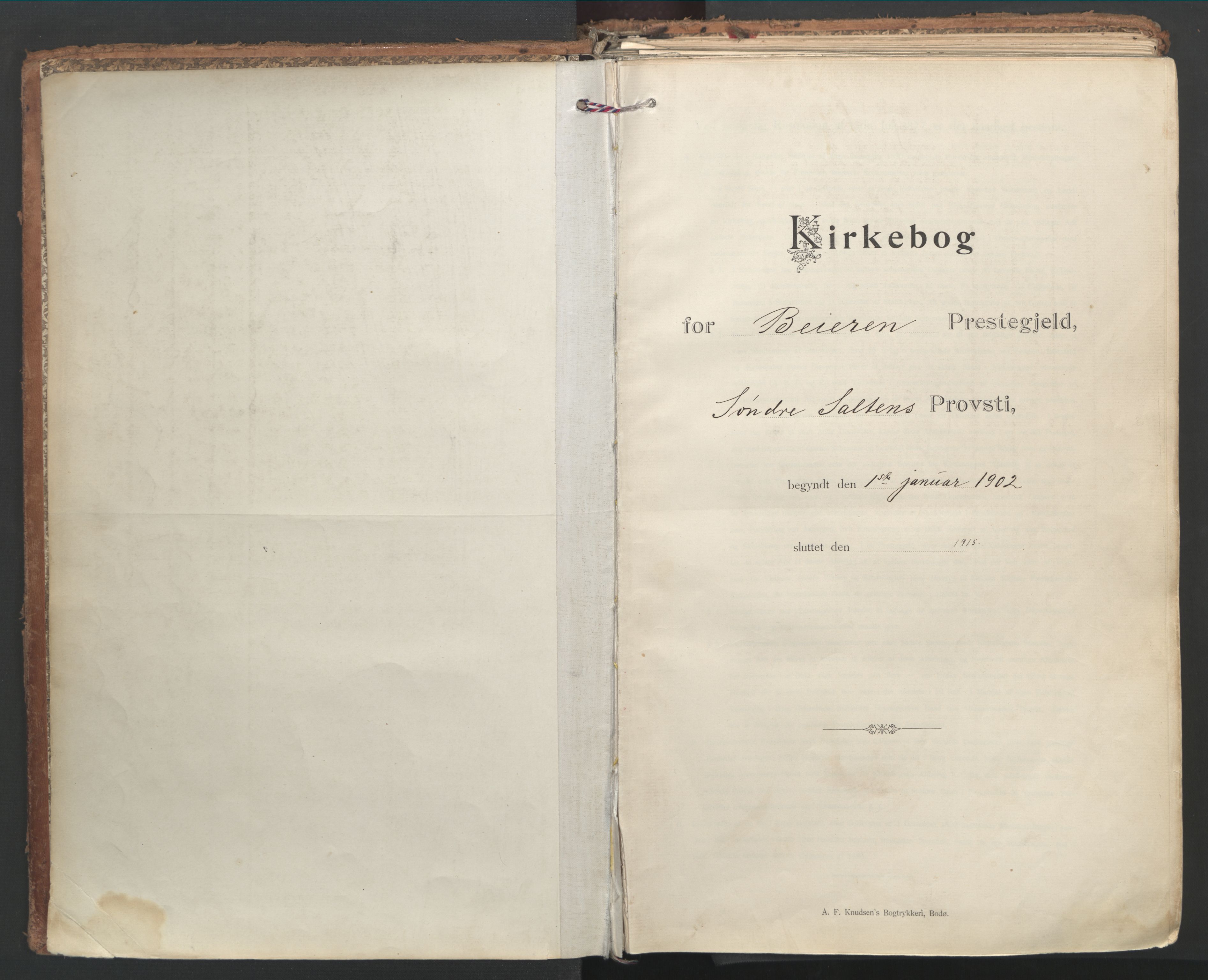 Ministerialprotokoller, klokkerbøker og fødselsregistre - Nordland, SAT/A-1459/846/L0647: Ministerialbok nr. 846A05, 1902-1915