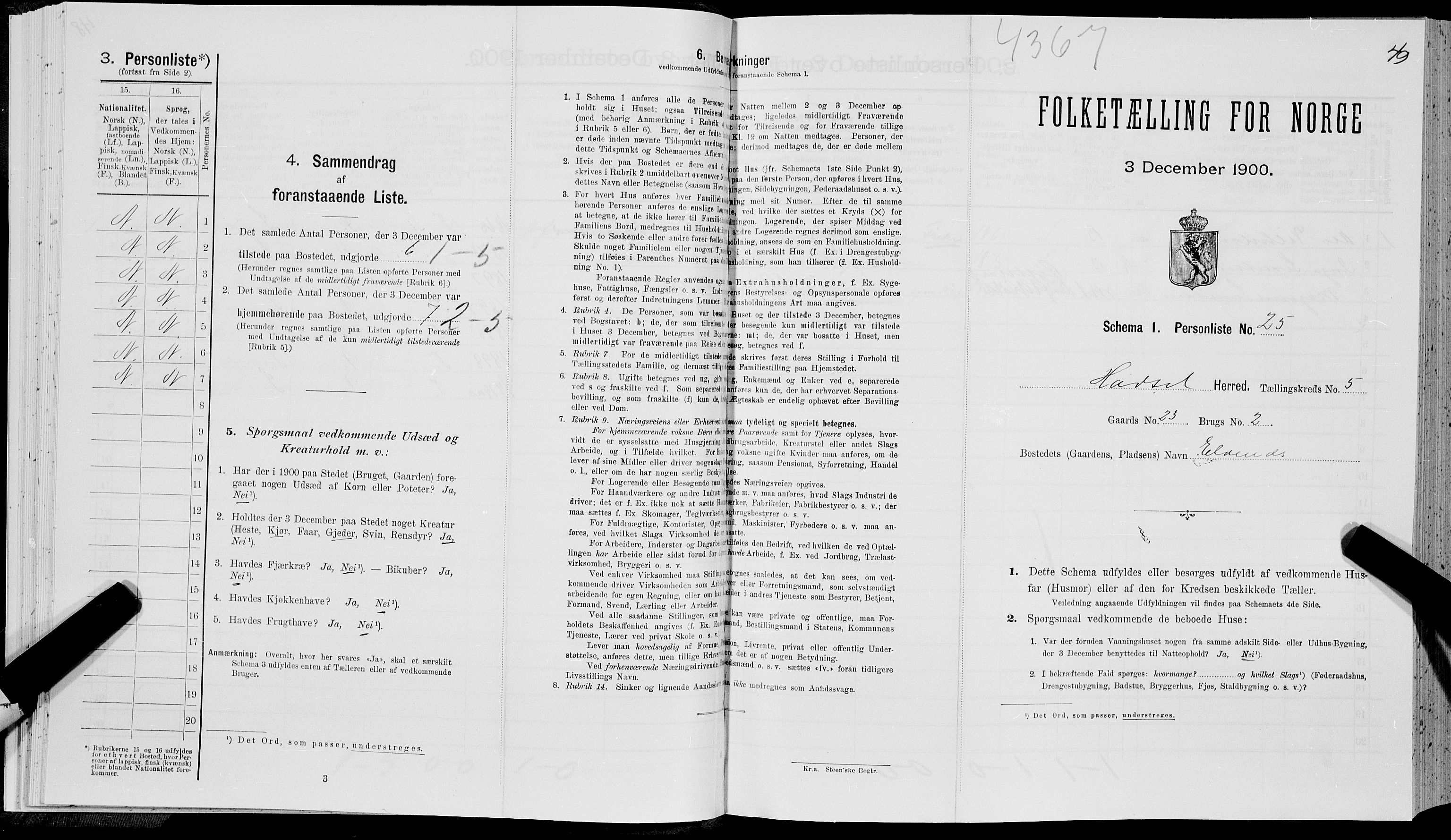 SAT, Folketelling 1900 for 1866 Hadsel herred, 1900, s. 513