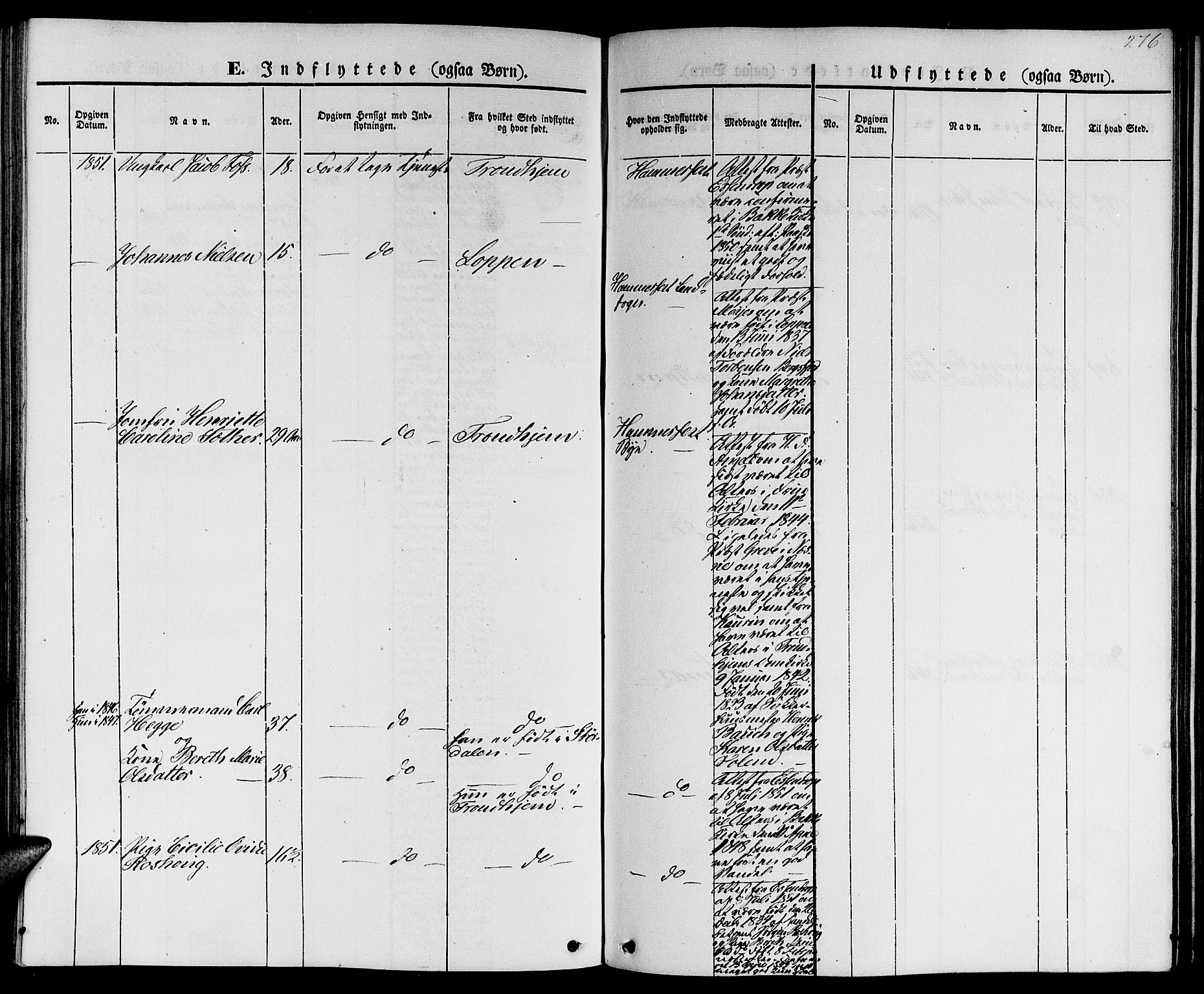 Hammerfest sokneprestkontor, SATØ/S-1347/H/Hb/L0002.klokk: Klokkerbok nr. 2, 1851-1861, s. 276