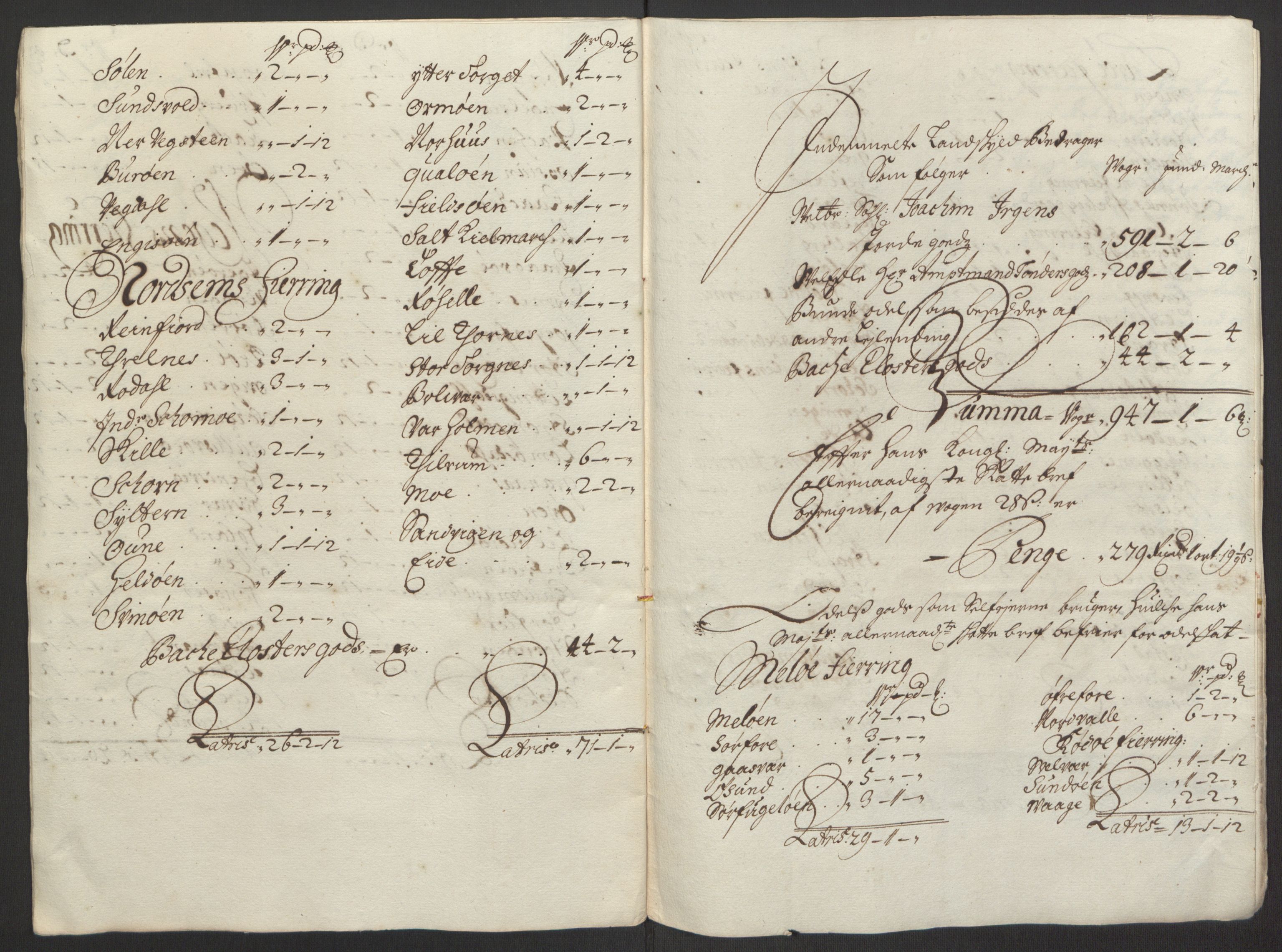 Rentekammeret inntil 1814, Reviderte regnskaper, Fogderegnskap, AV/RA-EA-4092/R65/L4505: Fogderegnskap Helgeland, 1693-1696, s. 87