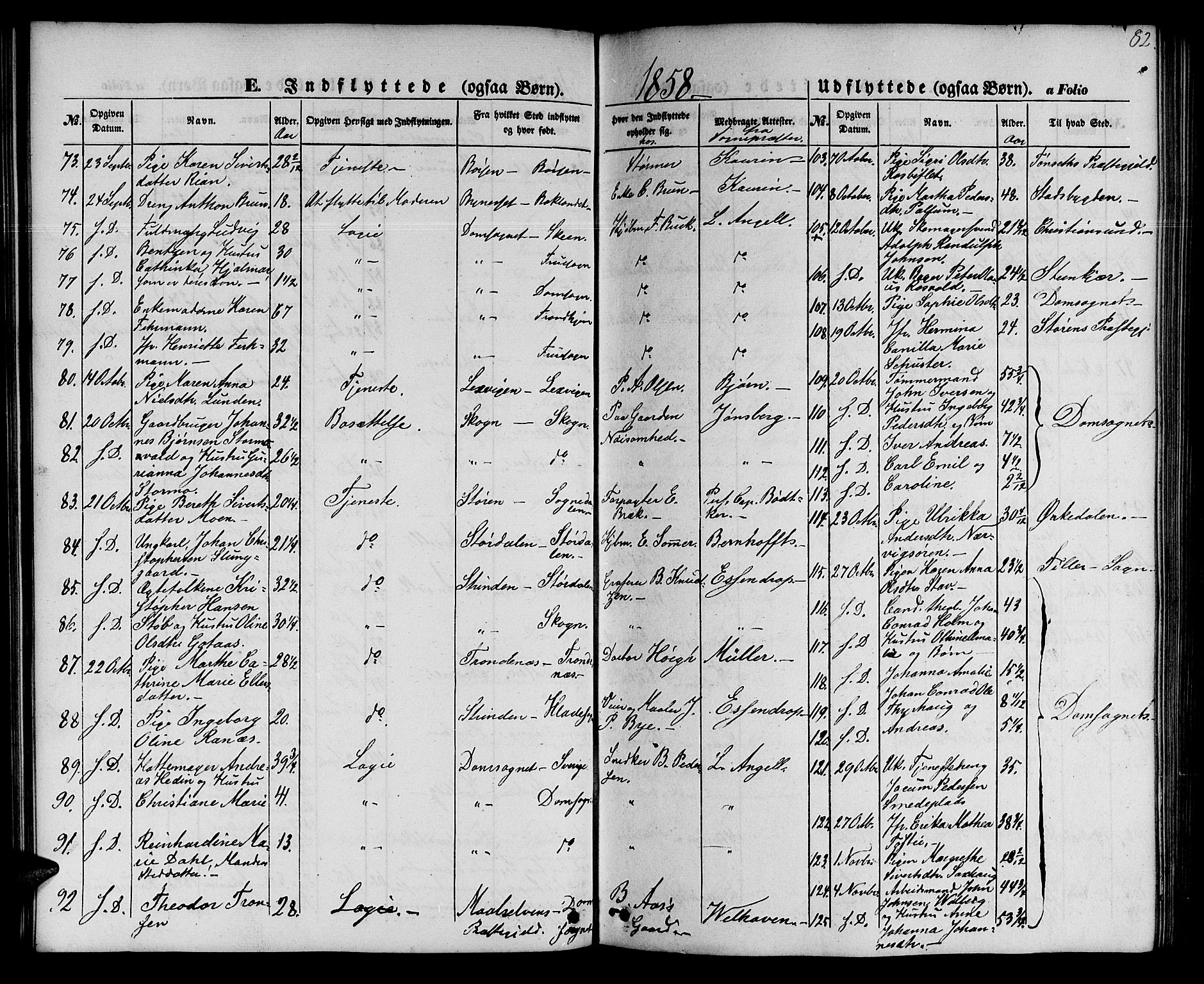 Ministerialprotokoller, klokkerbøker og fødselsregistre - Sør-Trøndelag, AV/SAT-A-1456/602/L0113: Ministerialbok nr. 602A11, 1849-1861, s. 82
