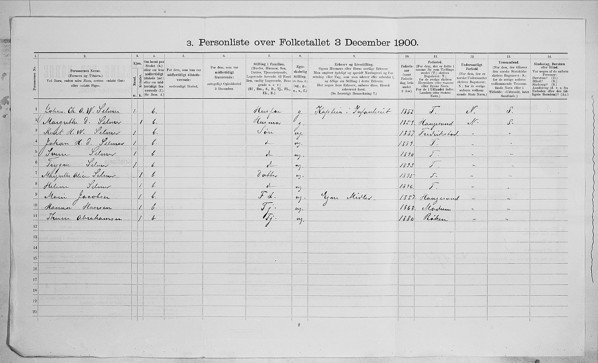 SAO, Folketelling 1900 for 0301 Kristiania kjøpstad, 1900, s. 73153