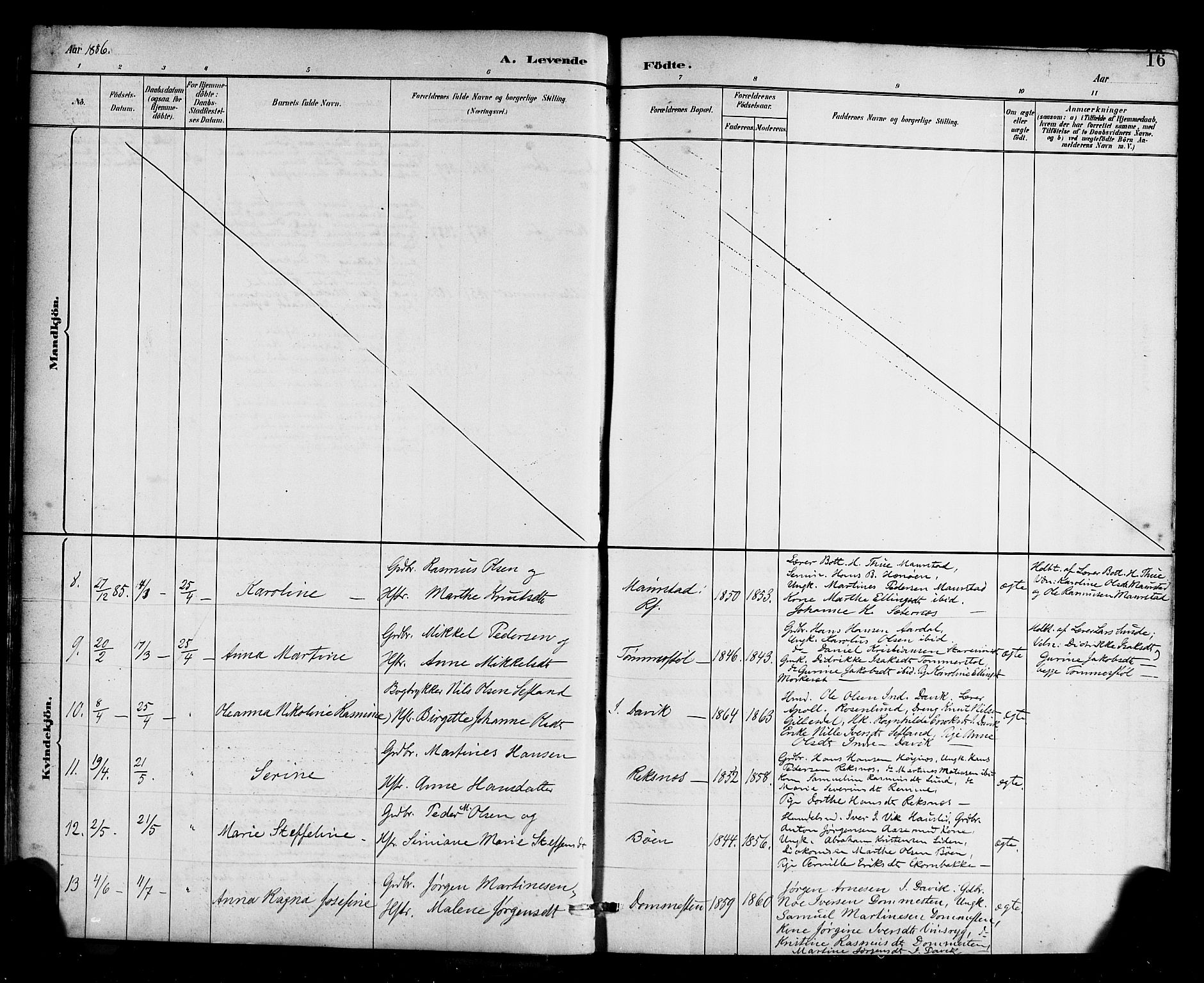 Davik sokneprestembete, AV/SAB-A-79701/H/Haa/Haab/L0001: Ministerialbok nr. B 1, 1882-1900, s. 16