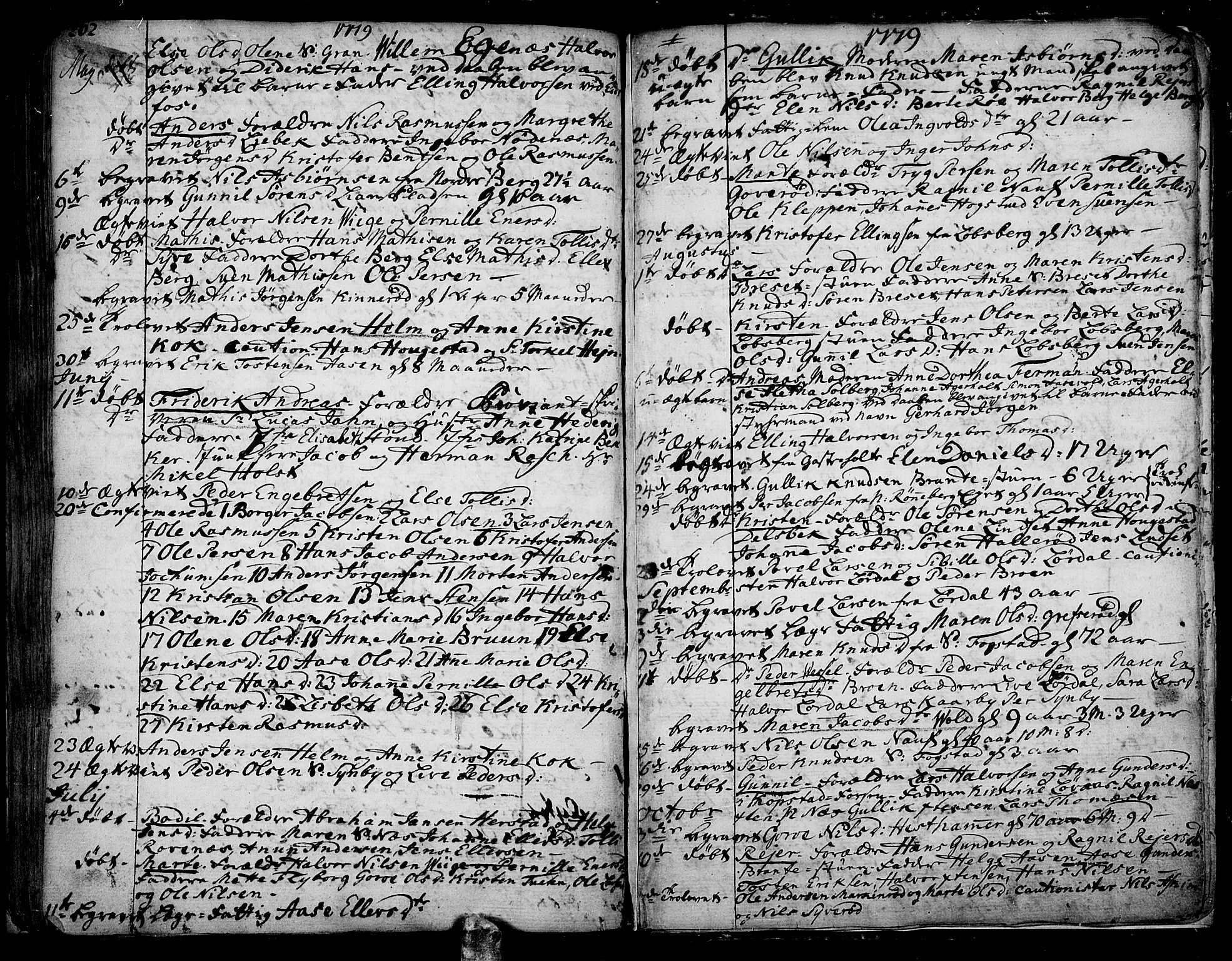Hof kirkebøker, SAKO/A-64/F/Fa/L0002: Ministerialbok nr. I 2, 1746-1781, s. 202-203