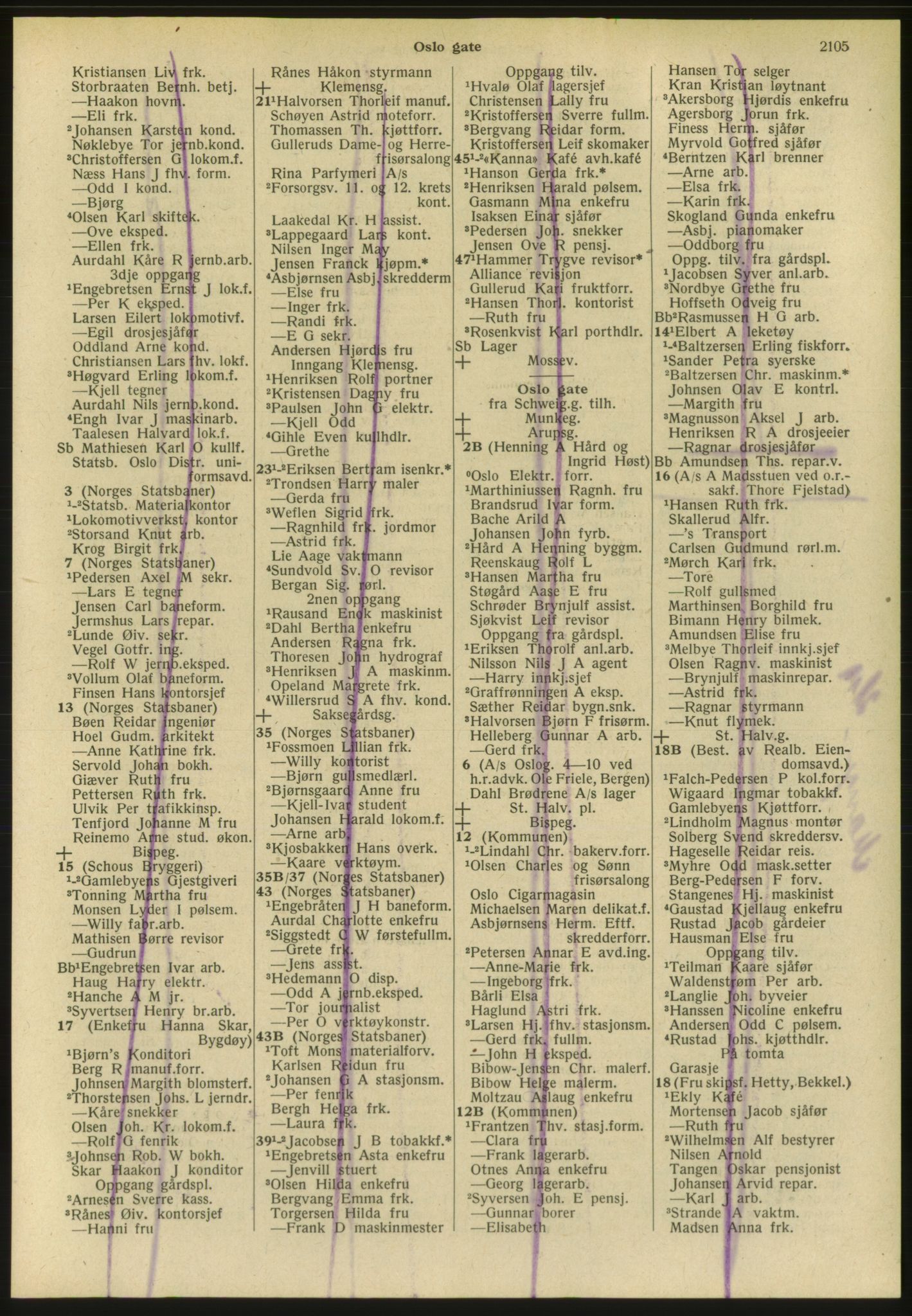 Kristiania/Oslo adressebok, PUBL/-, 1951, s. 2105