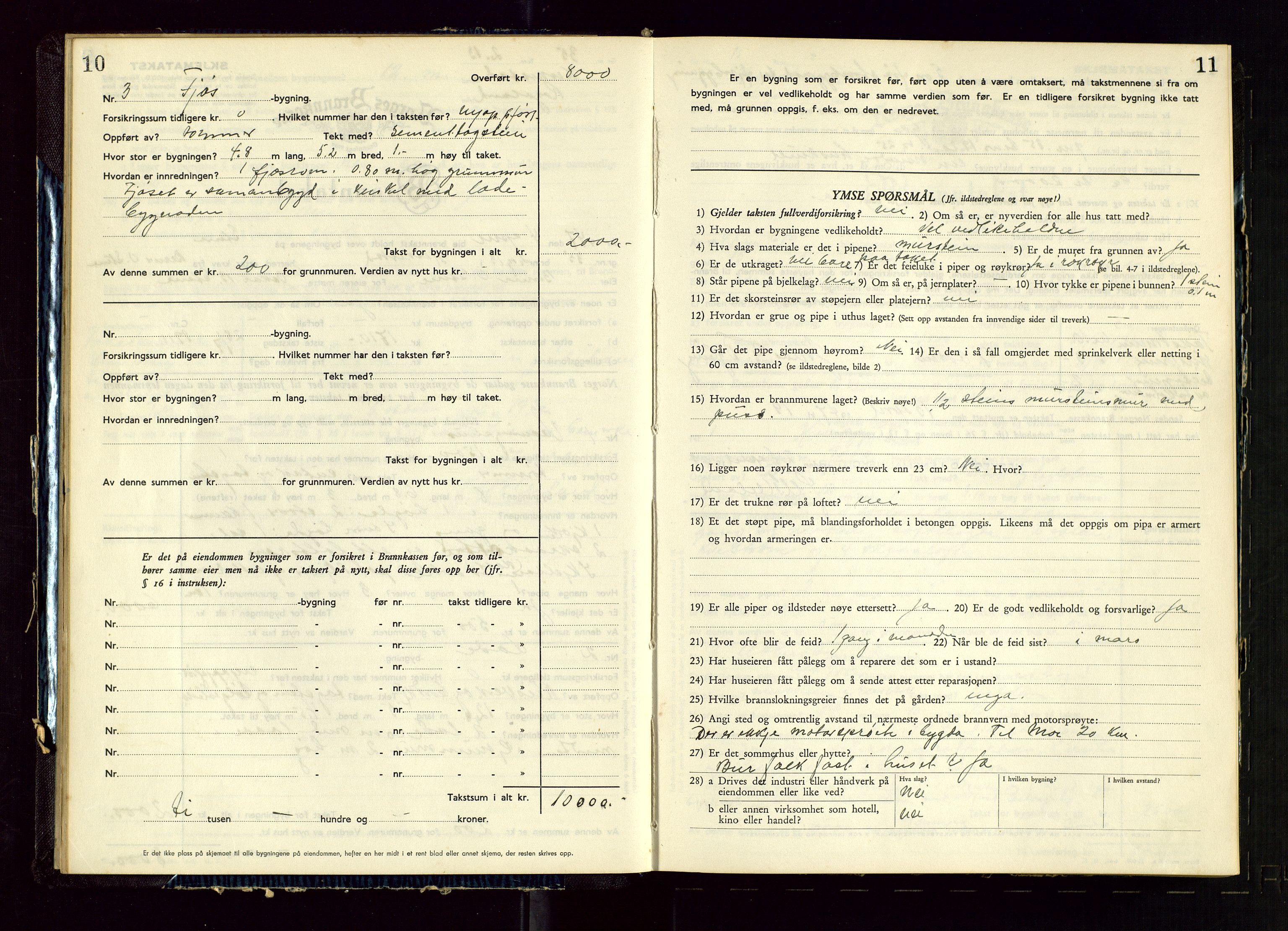 Heskestad lensmannskontor, SAST/A-100304/Gob/L0005: "Brandtakstprotokoll", 1946-1955, s. 10-11