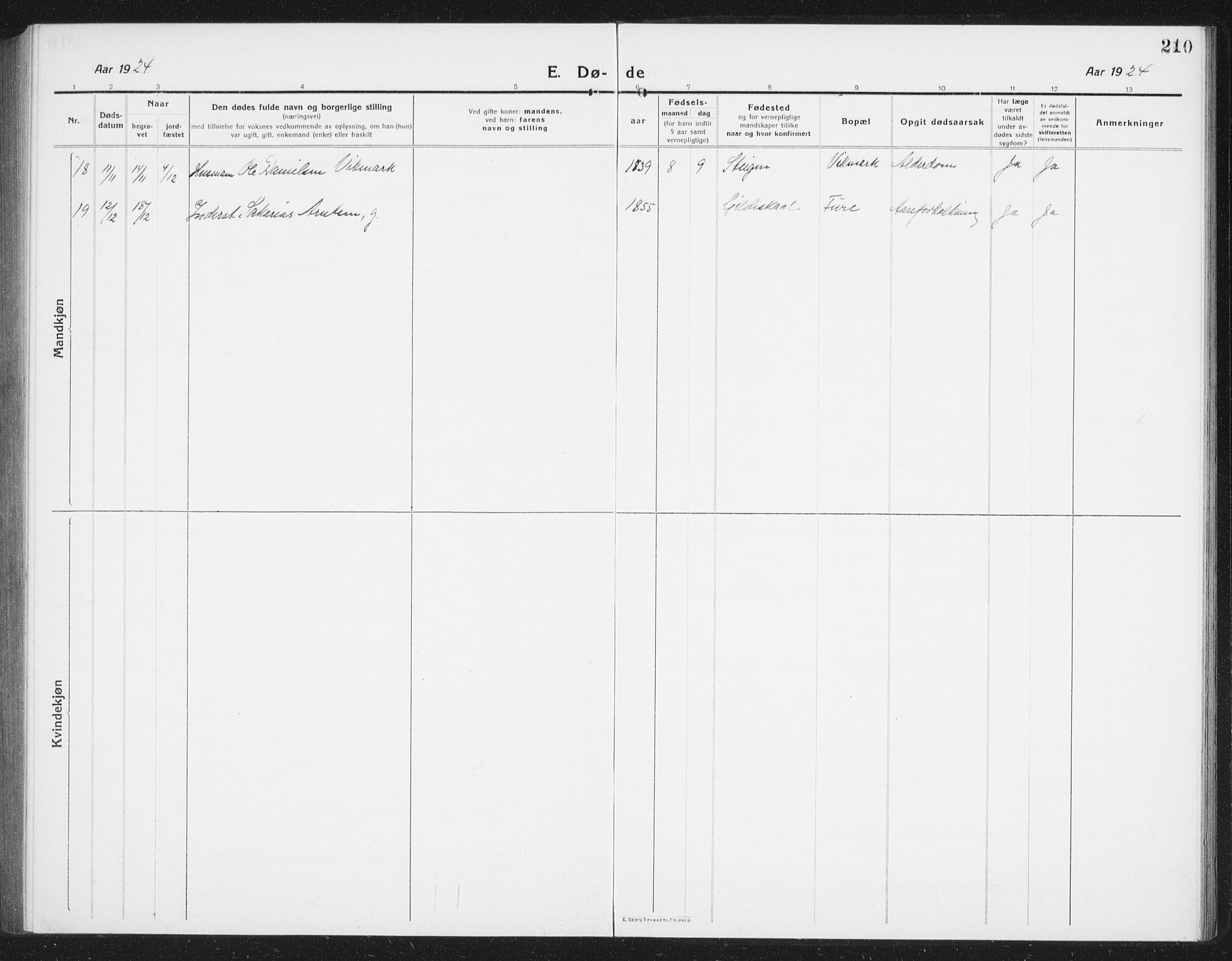 Ministerialprotokoller, klokkerbøker og fødselsregistre - Nordland, SAT/A-1459/855/L0817: Klokkerbok nr. 855C06, 1917-1934, s. 210