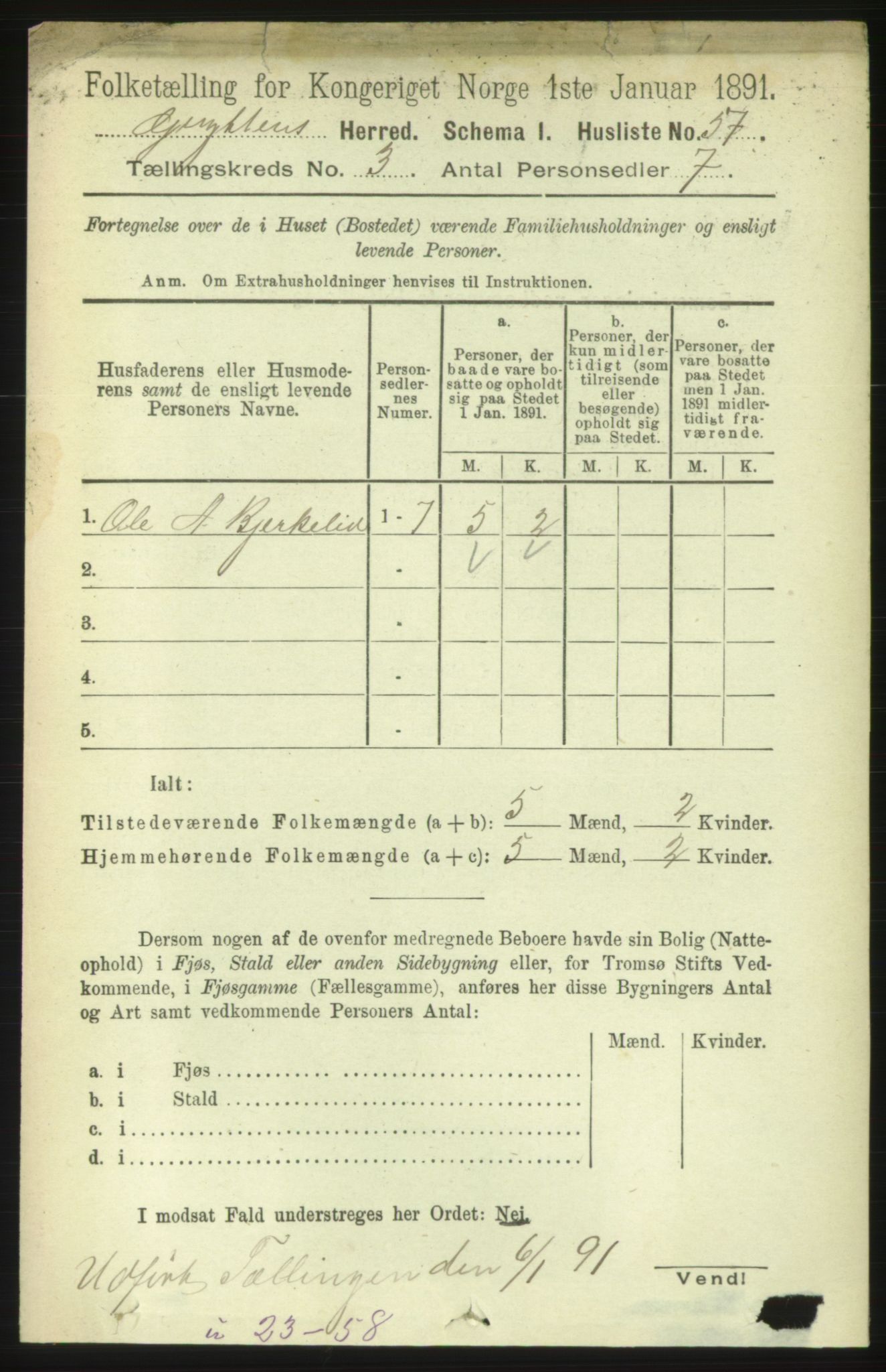 RA, Folketelling 1891 for 1539 Grytten herred, 1891, s. 923