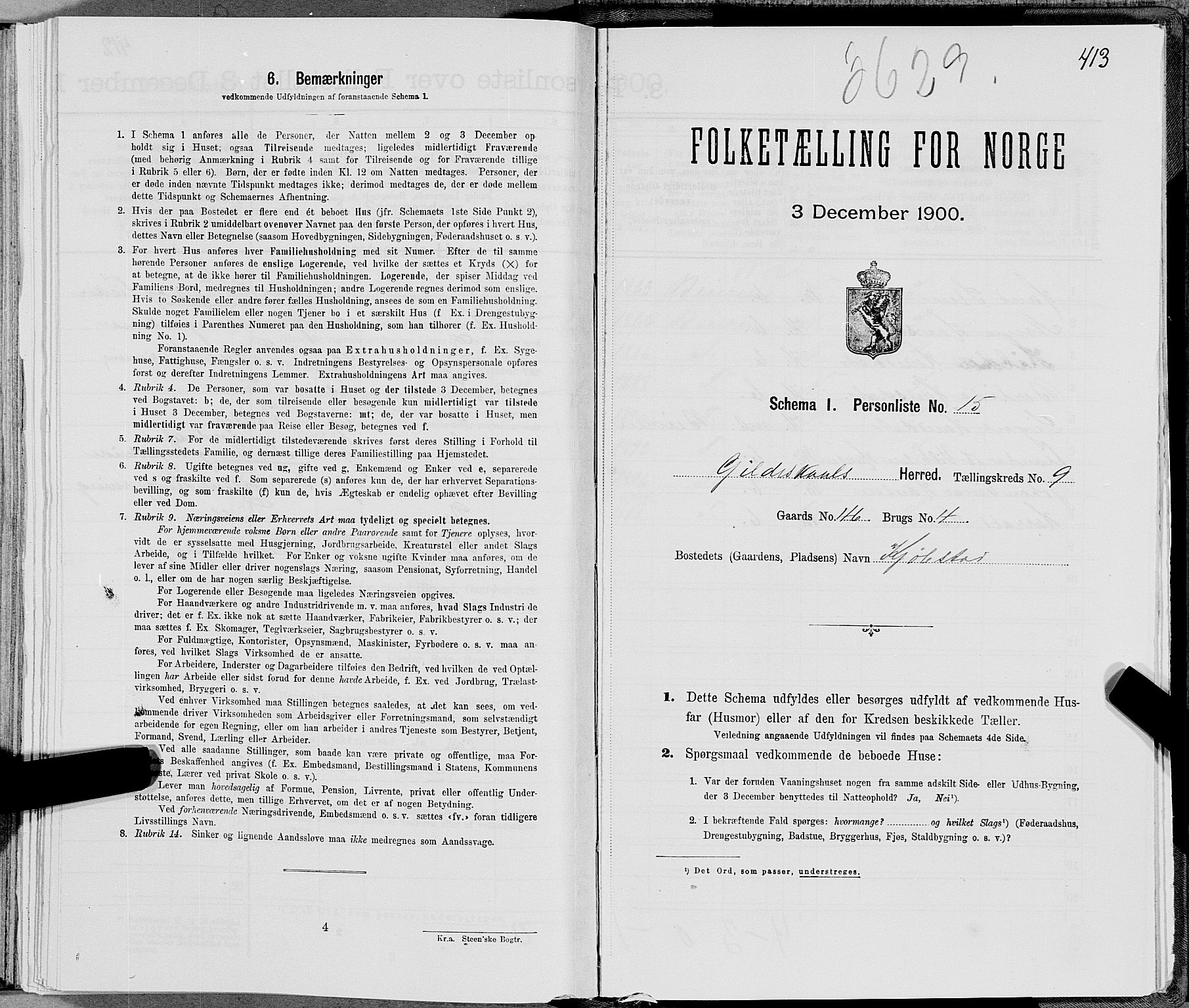 SAT, Folketelling 1900 for 1838 Gildeskål herred, 1900, s. 929