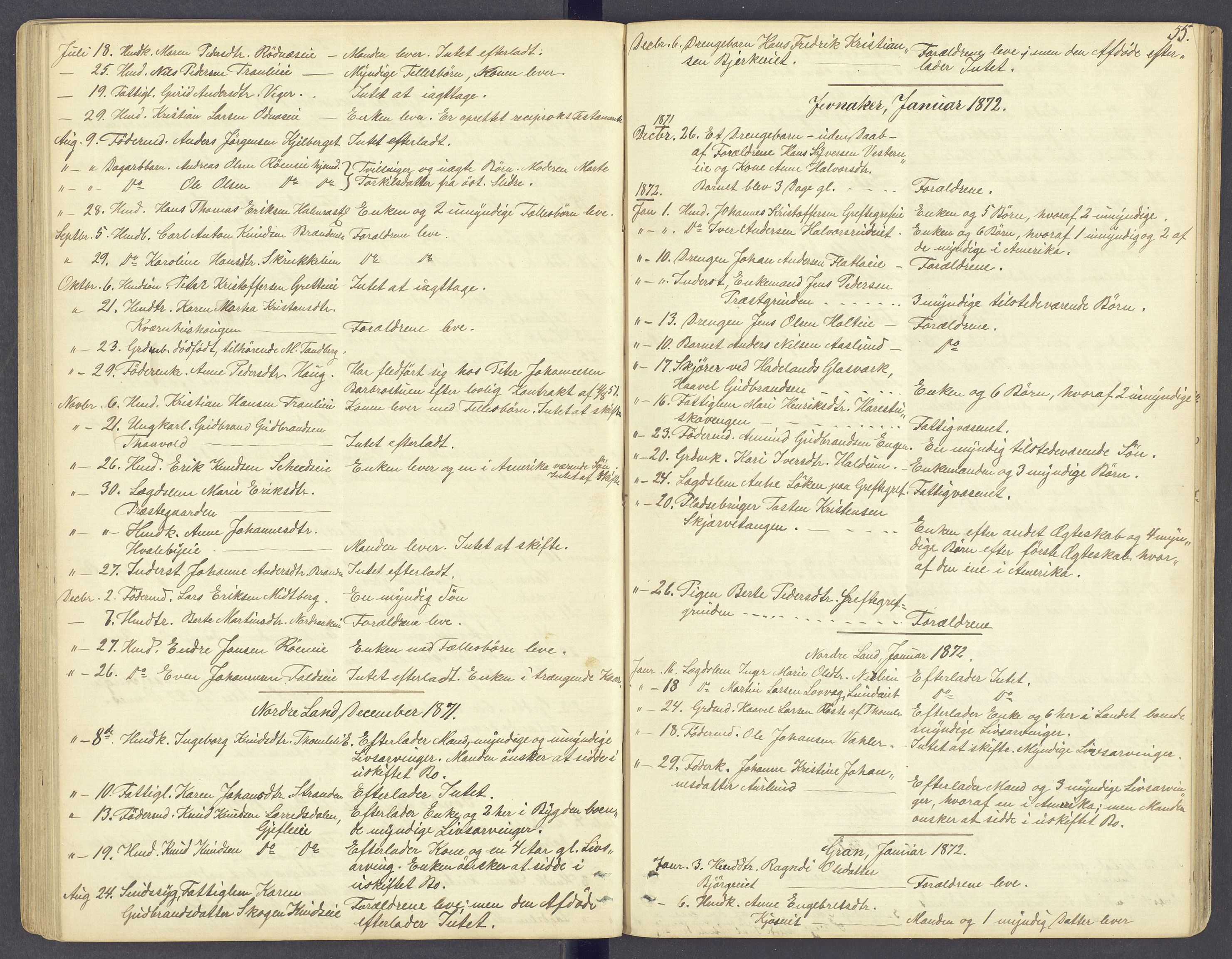 Hadeland og Land tingrett, AV/SAH-TING-010/J/Jg/L0004: Dødsfallsprotokoll, 1863-1876, s. 54b-55a