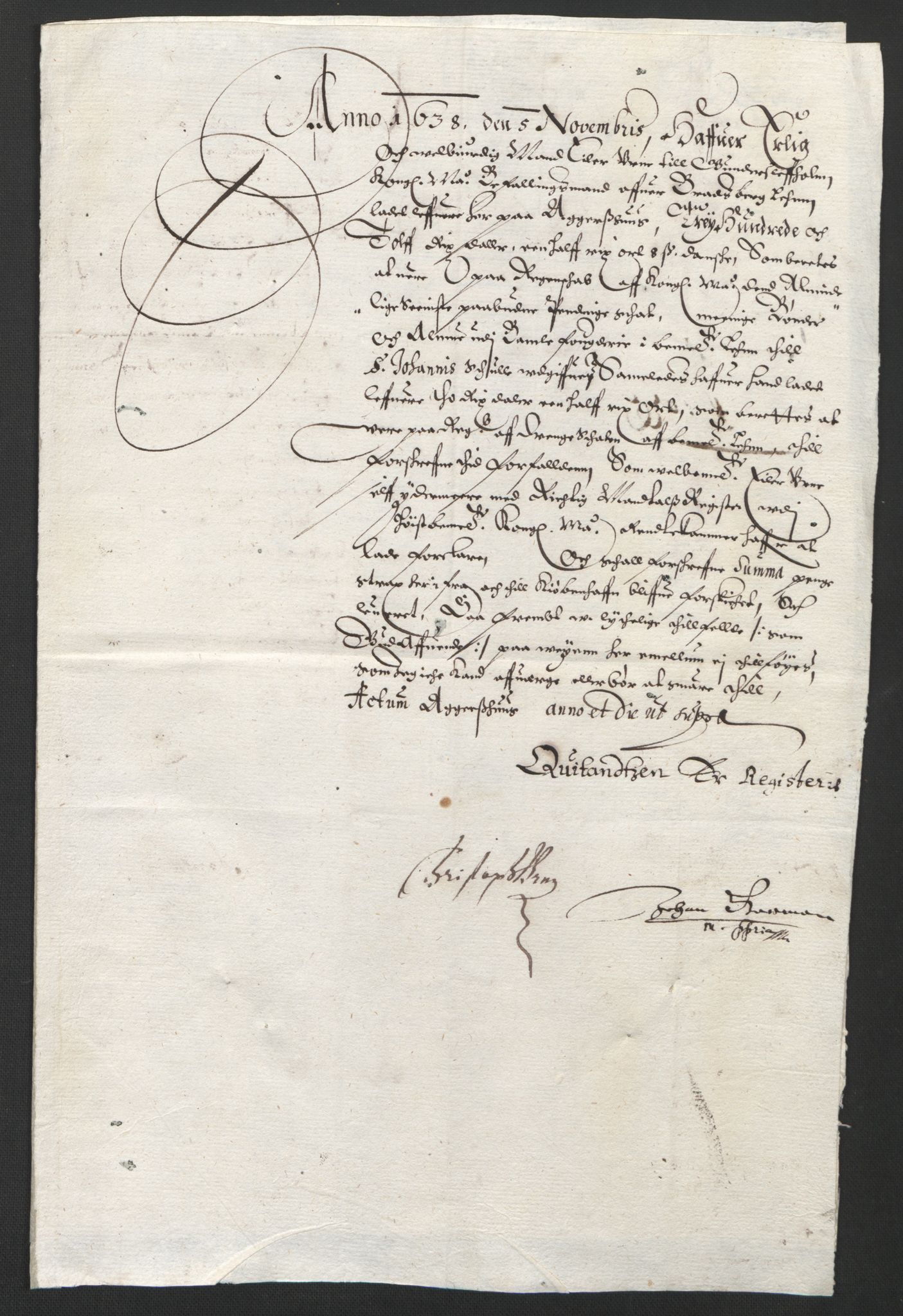 Rentekammeret inntil 1814, Reviderte regnskaper, Lensregnskaper, AV/RA-EA-5023/R/Rb/Rbp/L0021: Bratsberg len, 1637-1639