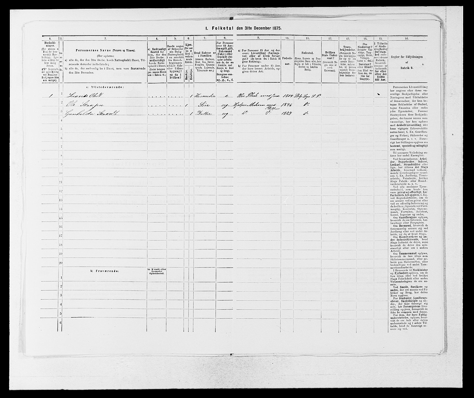 SAB, Folketelling 1875 for 1420P Sogndal prestegjeld, 1875, s. 813