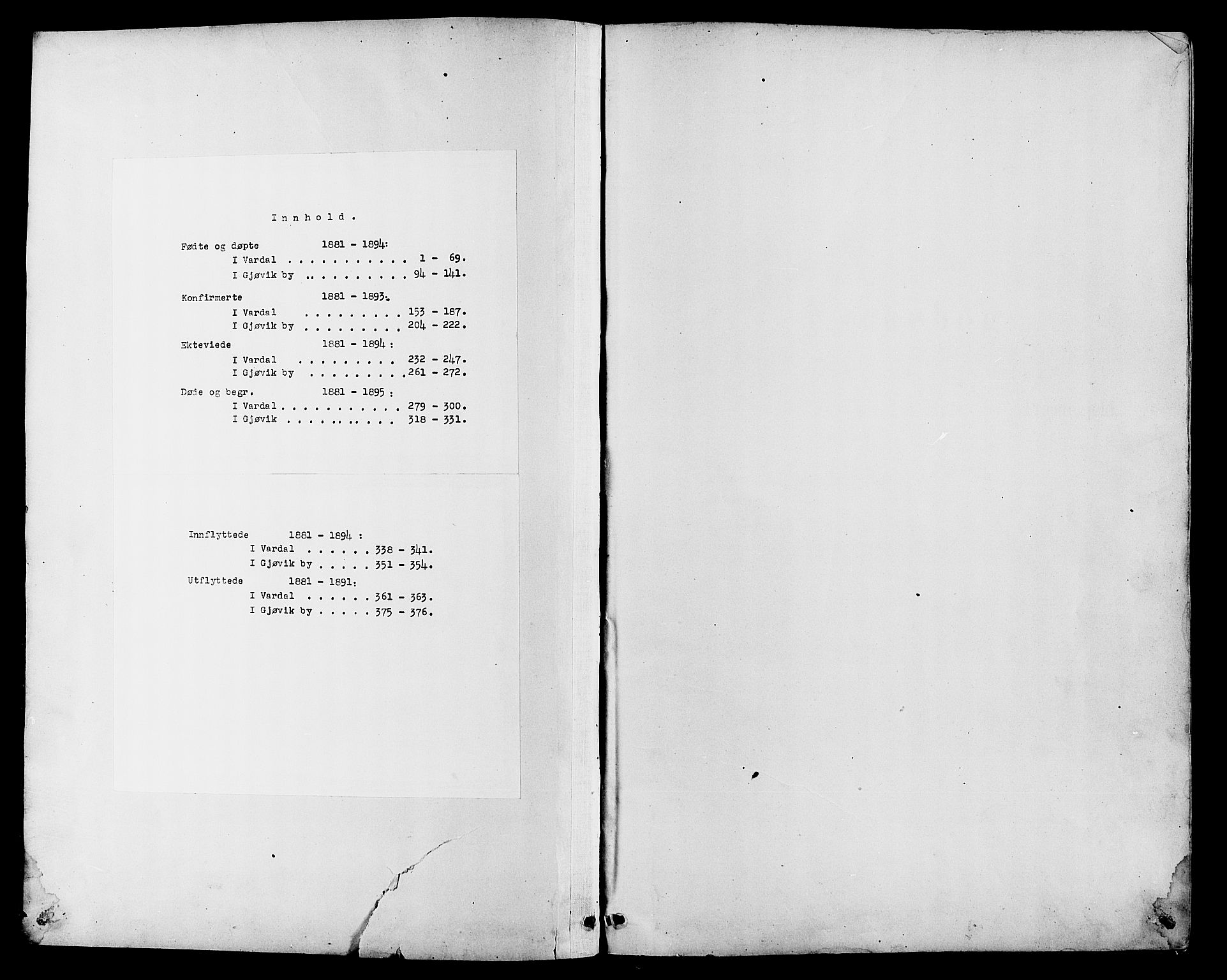 Vardal prestekontor, SAH/PREST-100/H/Ha/Hab/L0007: Klokkerbok nr. 7 /2, 1881-1895