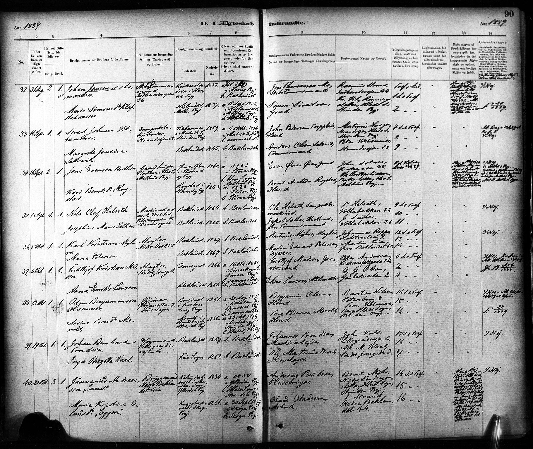 Ministerialprotokoller, klokkerbøker og fødselsregistre - Sør-Trøndelag, SAT/A-1456/604/L0189: Ministerialbok nr. 604A10, 1878-1892, s. 90