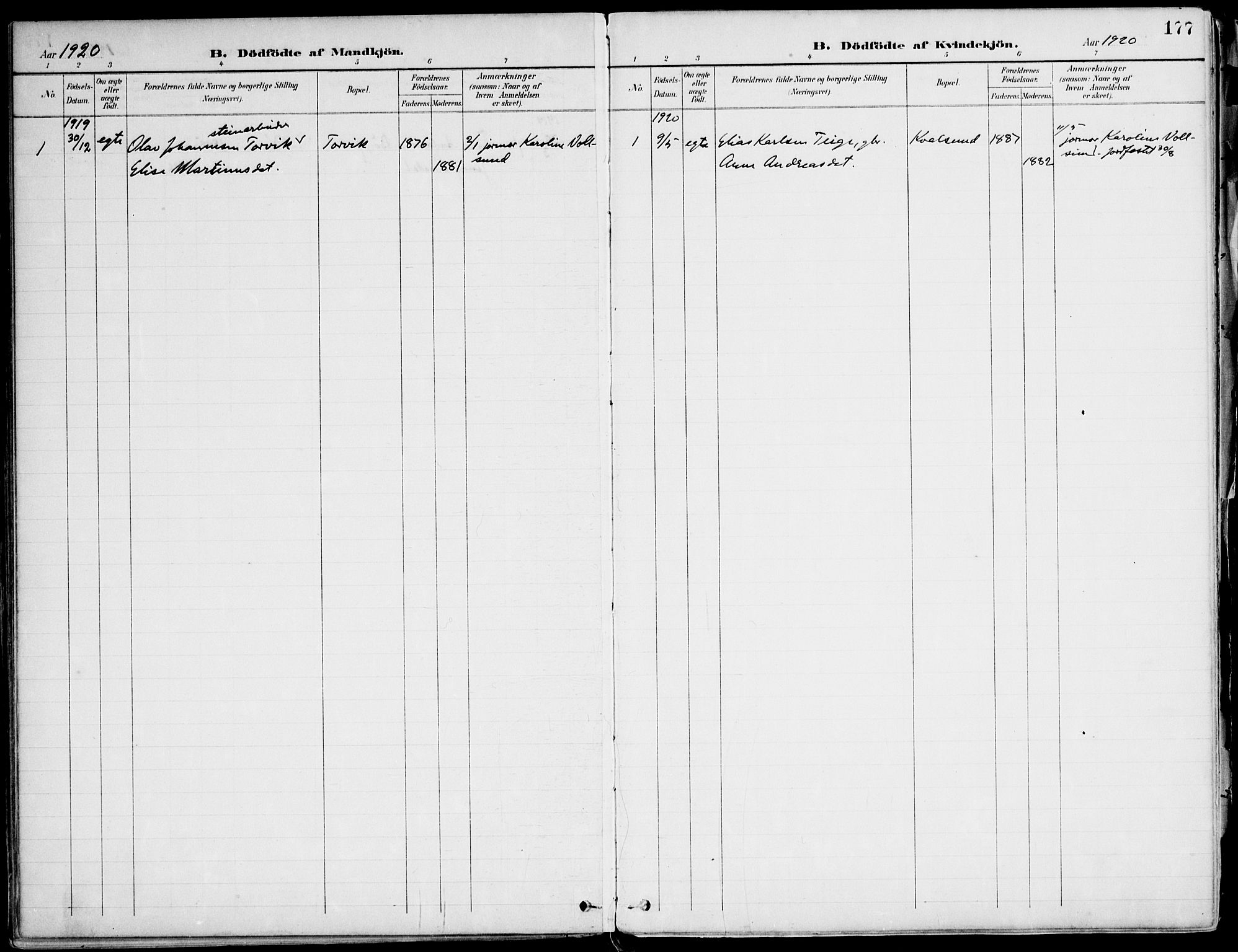 Ministerialprotokoller, klokkerbøker og fødselsregistre - Møre og Romsdal, SAT/A-1454/507/L0075: Ministerialbok nr. 507A10, 1901-1920, s. 177