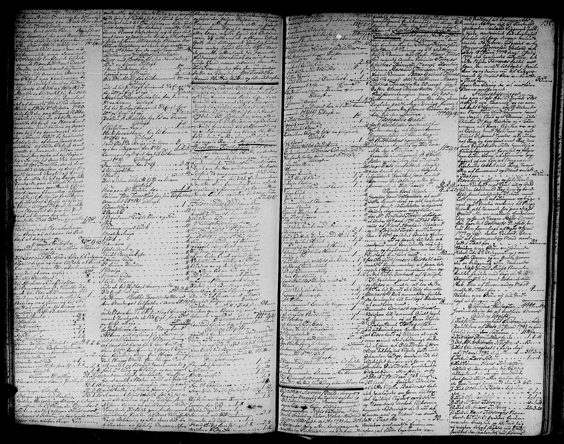 Lister sorenskriveri, AV/SAK-1221-0003/H/Hc/L0046: Skifteprotokoll nr 36c med register, 1792-1829, s. 134b-135a