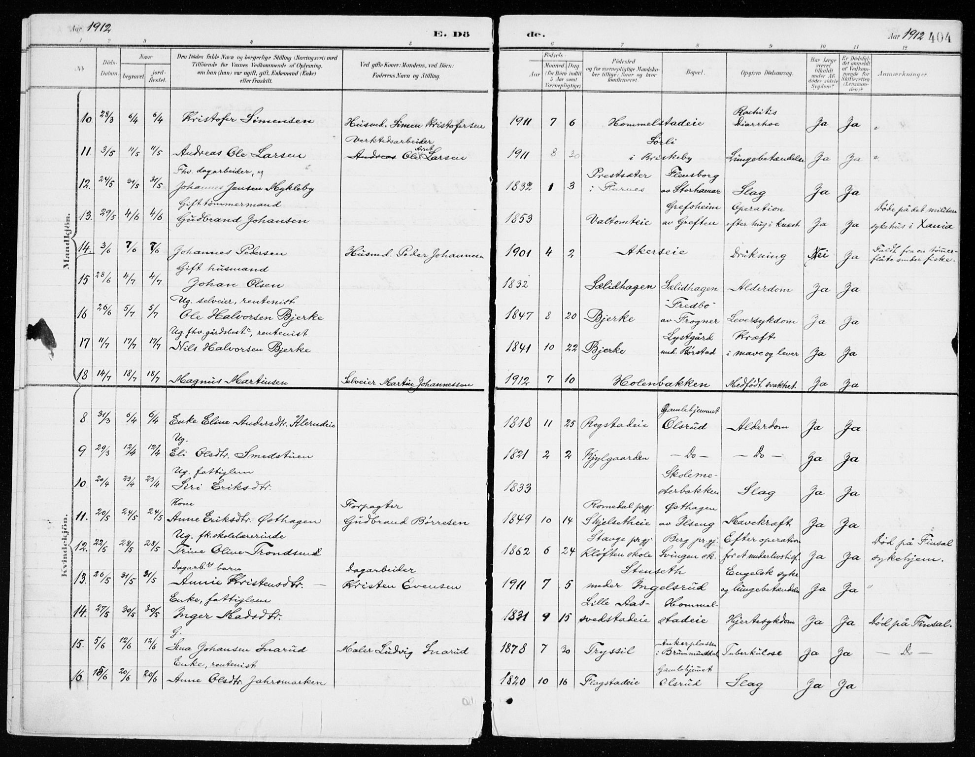 Vang prestekontor, Hedmark, AV/SAH-PREST-008/H/Ha/Haa/L0021: Ministerialbok nr. 21, 1902-1917, s. 404