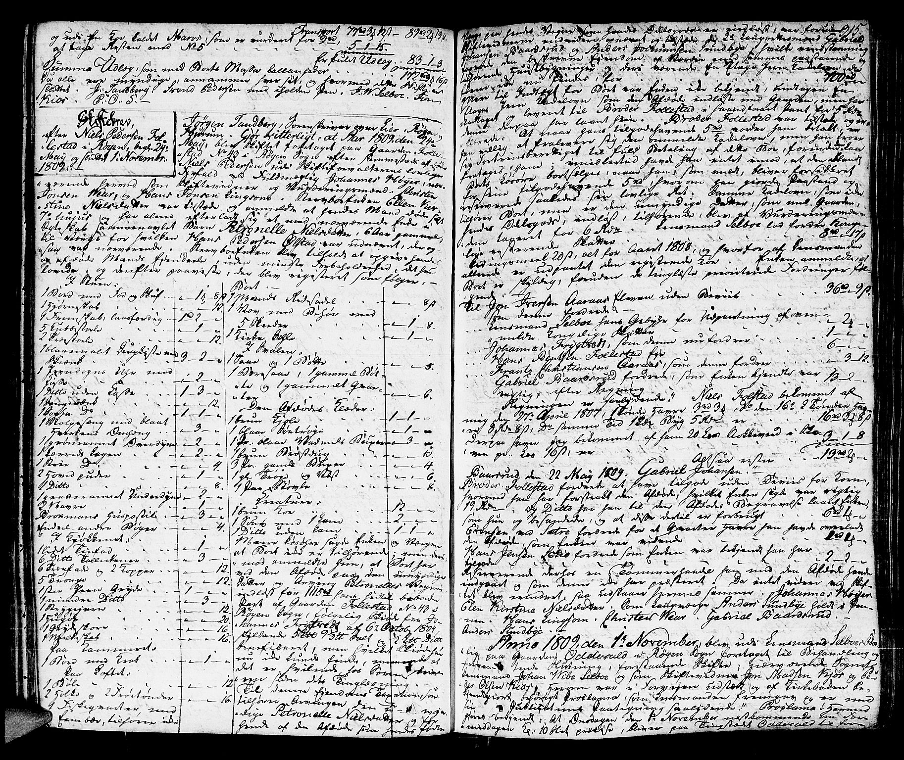 Lier, Røyken og Hurum sorenskriveri, AV/SAKO-A-89/H/Hc/L0009: Skifteprotokoll, 1805-1813, s. 314b-315a