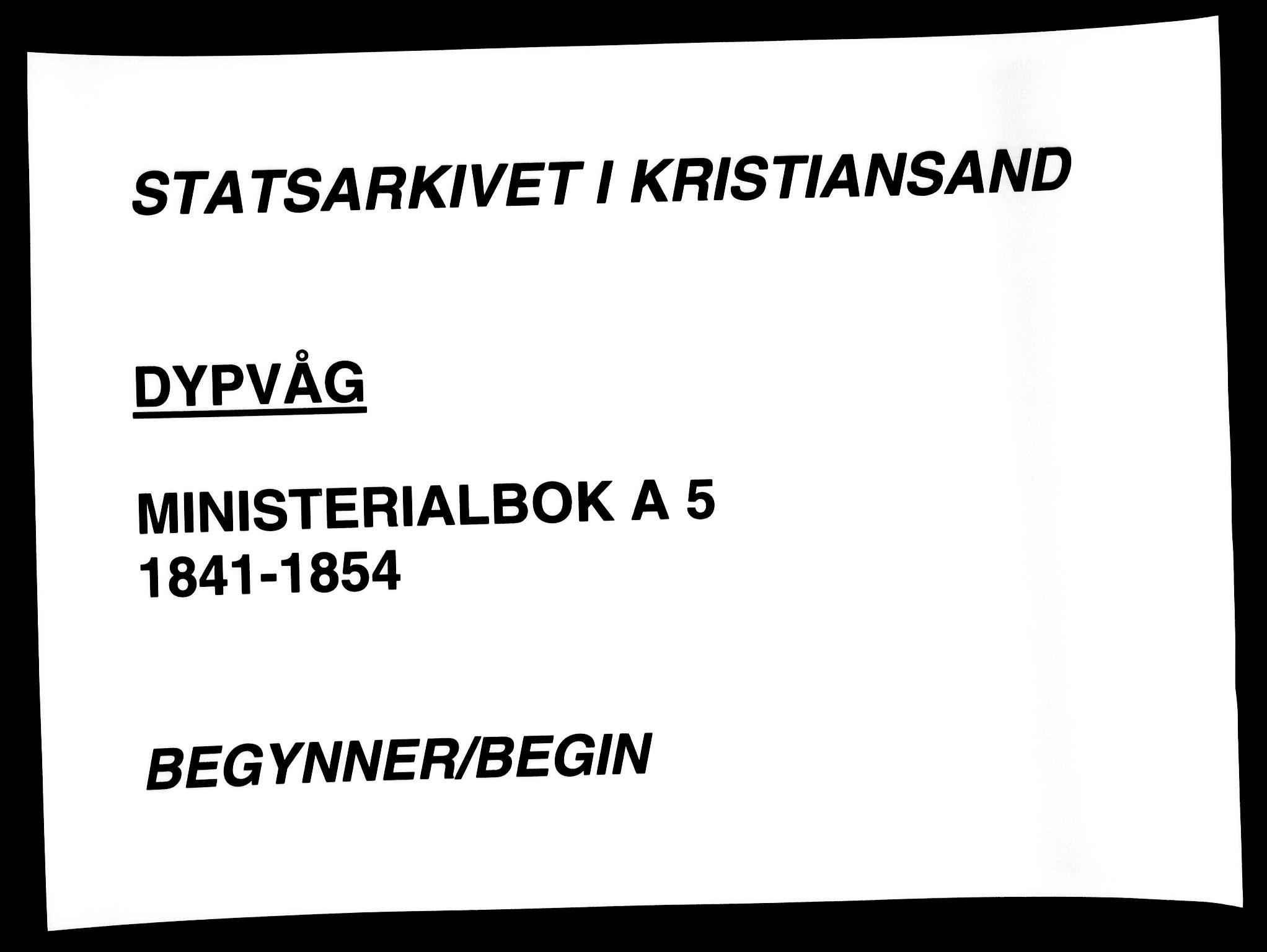 Dypvåg sokneprestkontor, SAK/1111-0007/F/Fa/Faa/L0005: Ministerialbok nr. A 5, 1841-1854