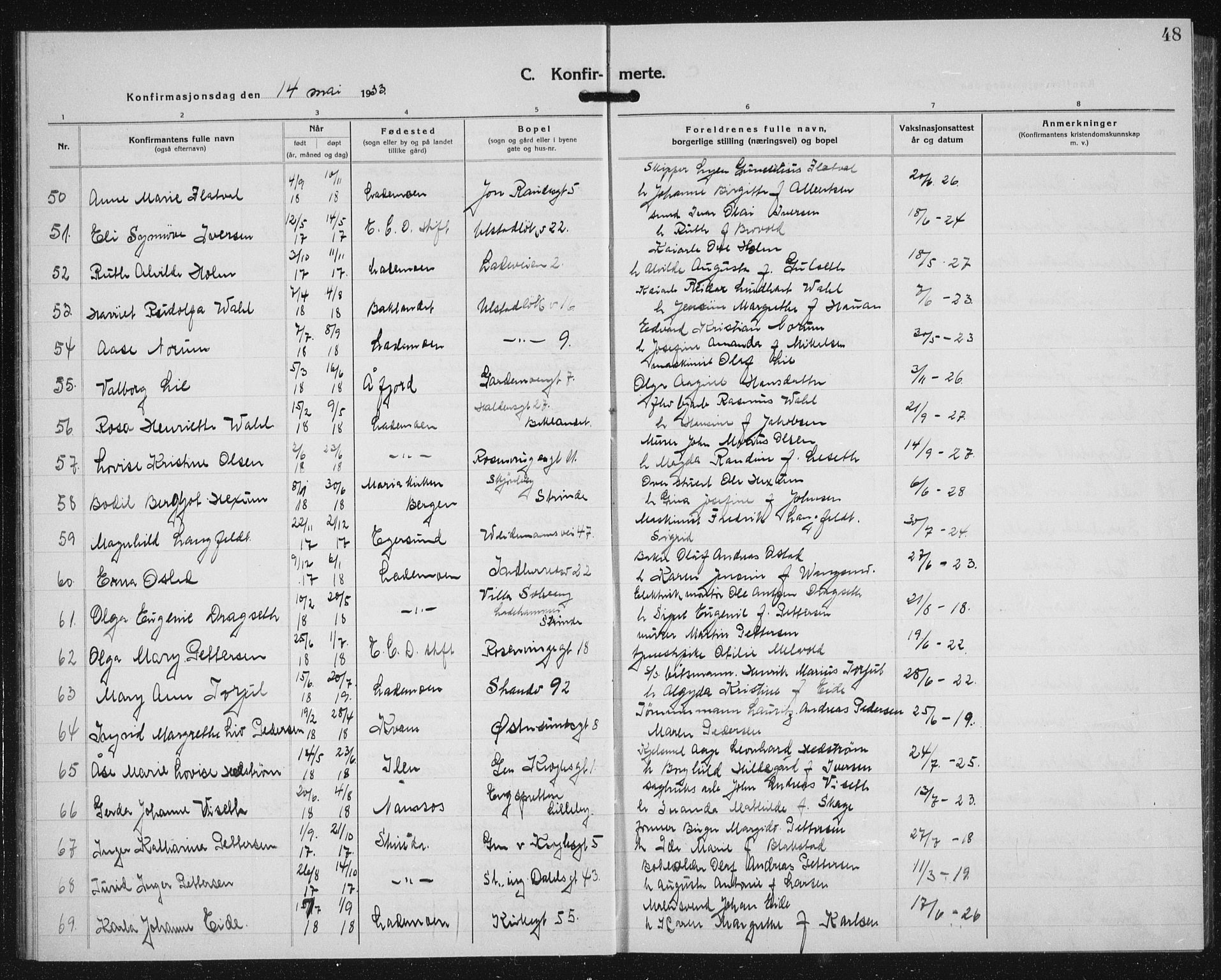 Ministerialprotokoller, klokkerbøker og fødselsregistre - Sør-Trøndelag, AV/SAT-A-1456/605/L0262: Klokkerbok nr. 605C09, 1930-1933, s. 48
