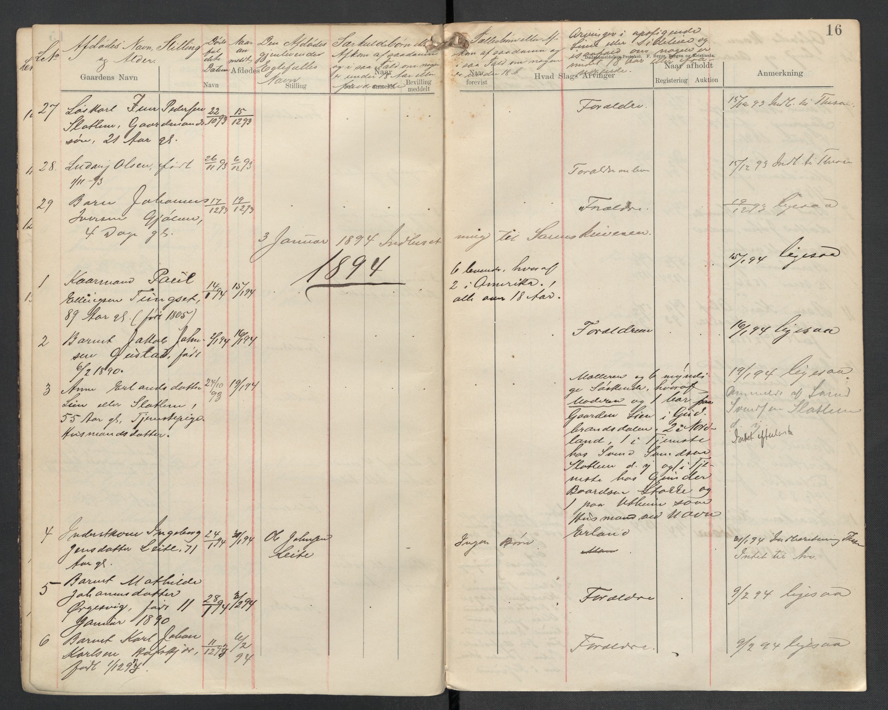 Kvernes lensmannskontor, AV/SAT-A-5876/1/2/L0034: Dødsfallsprotokoll, 1893-1894, s. 16
