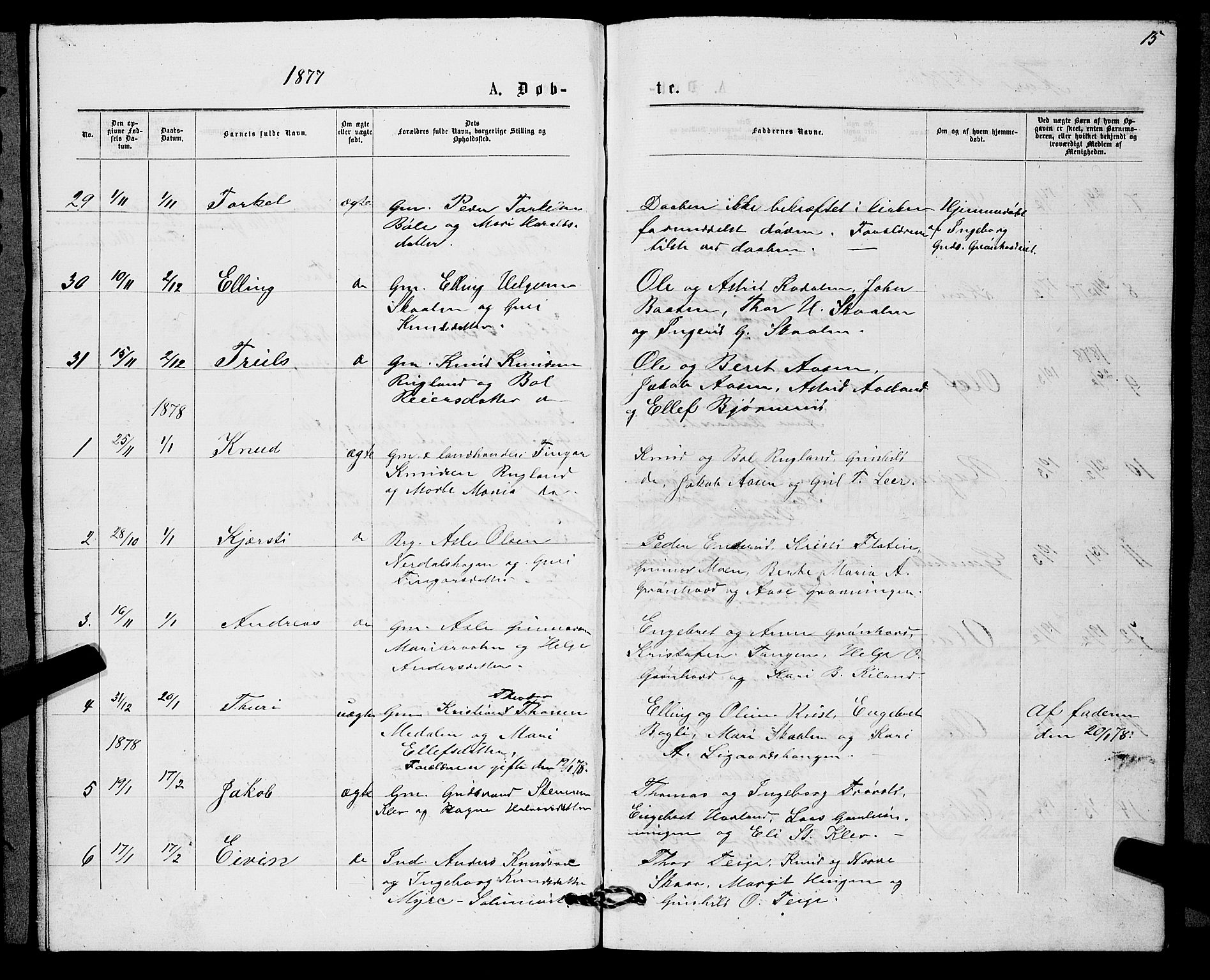 Sigdal kirkebøker, AV/SAKO-A-245/G/Gb/L0002: Klokkerbok nr. II 2, 1875-1900, s. 15