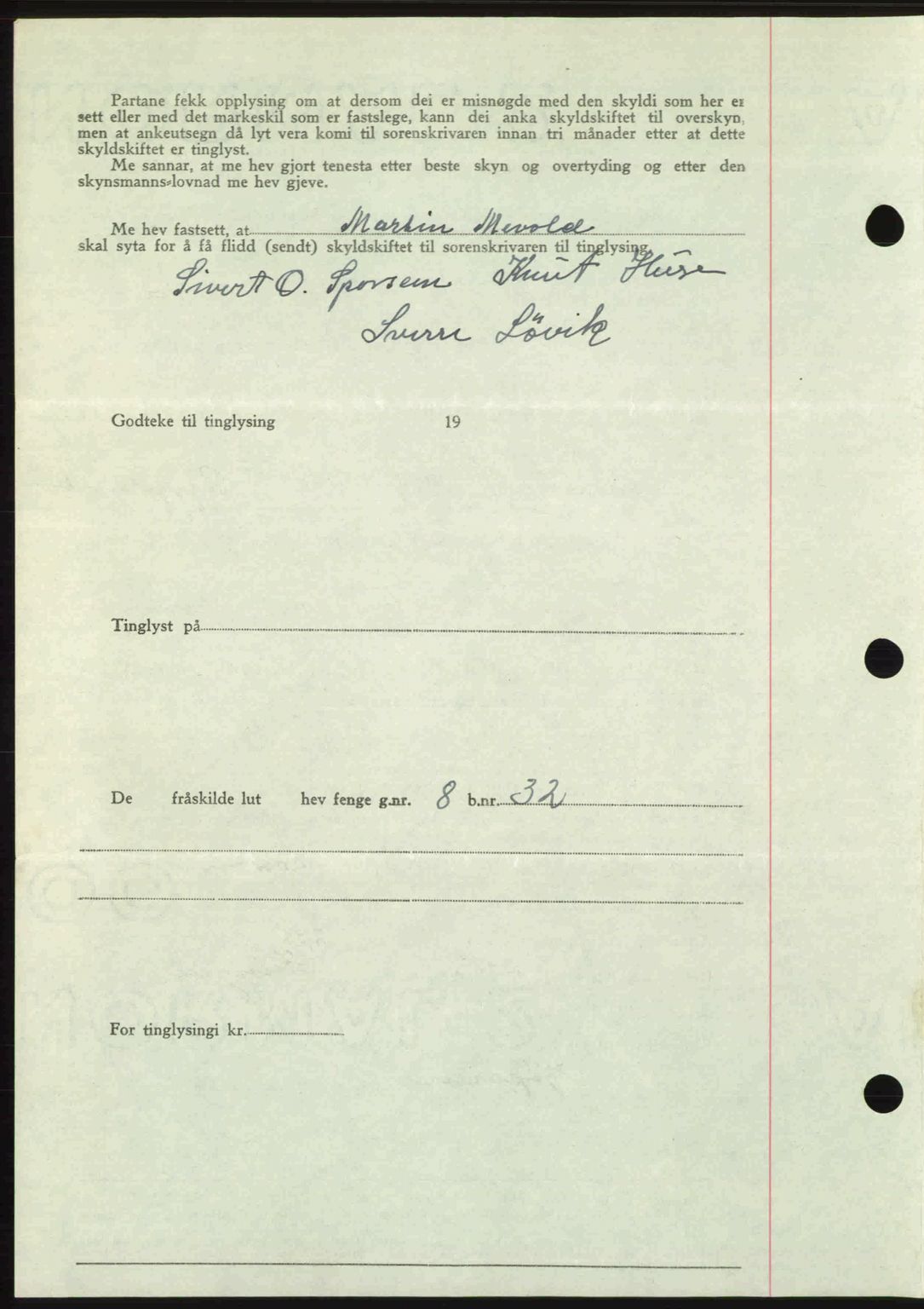 Romsdal sorenskriveri, AV/SAT-A-4149/1/2/2C: Pantebok nr. A22, 1947-1947, Dagboknr: 297/1947