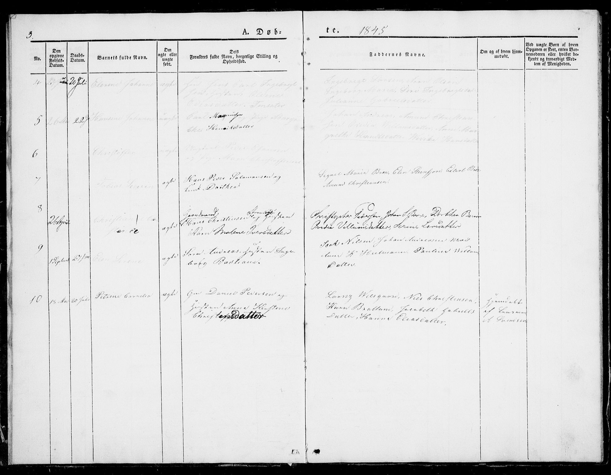 Berg sokneprestkontor, SATØ/S-1318/G/Ga/Gab/L0001klokker: Klokkerbok nr. 1, 1843-1851, s. 3
