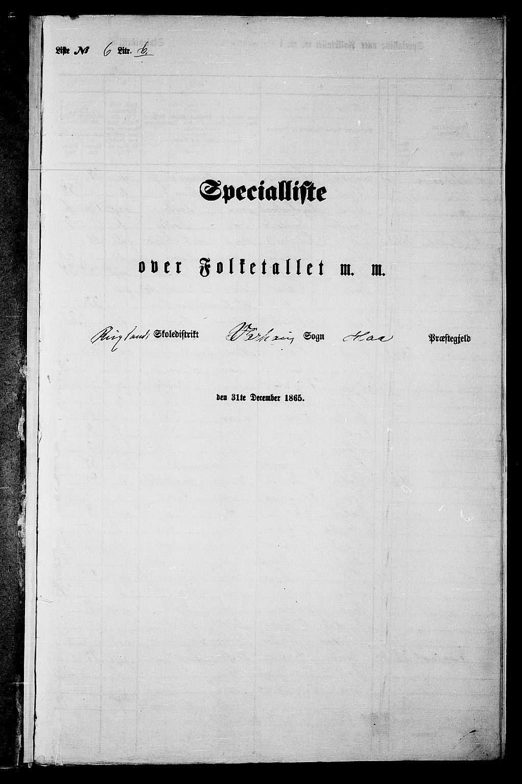 RA, Folketelling 1865 for 1119P Hå prestegjeld, 1865, s. 118