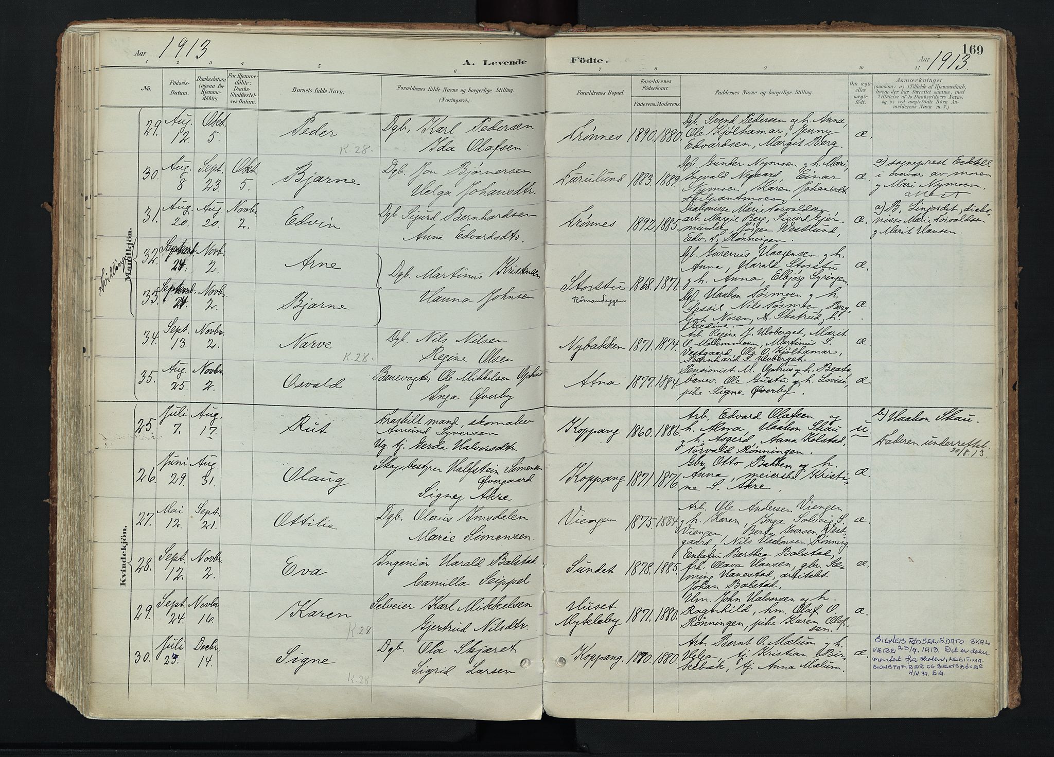 Stor-Elvdal prestekontor, AV/SAH-PREST-052/H/Ha/Haa/L0004: Ministerialbok nr. 4, 1890-1922, s. 169