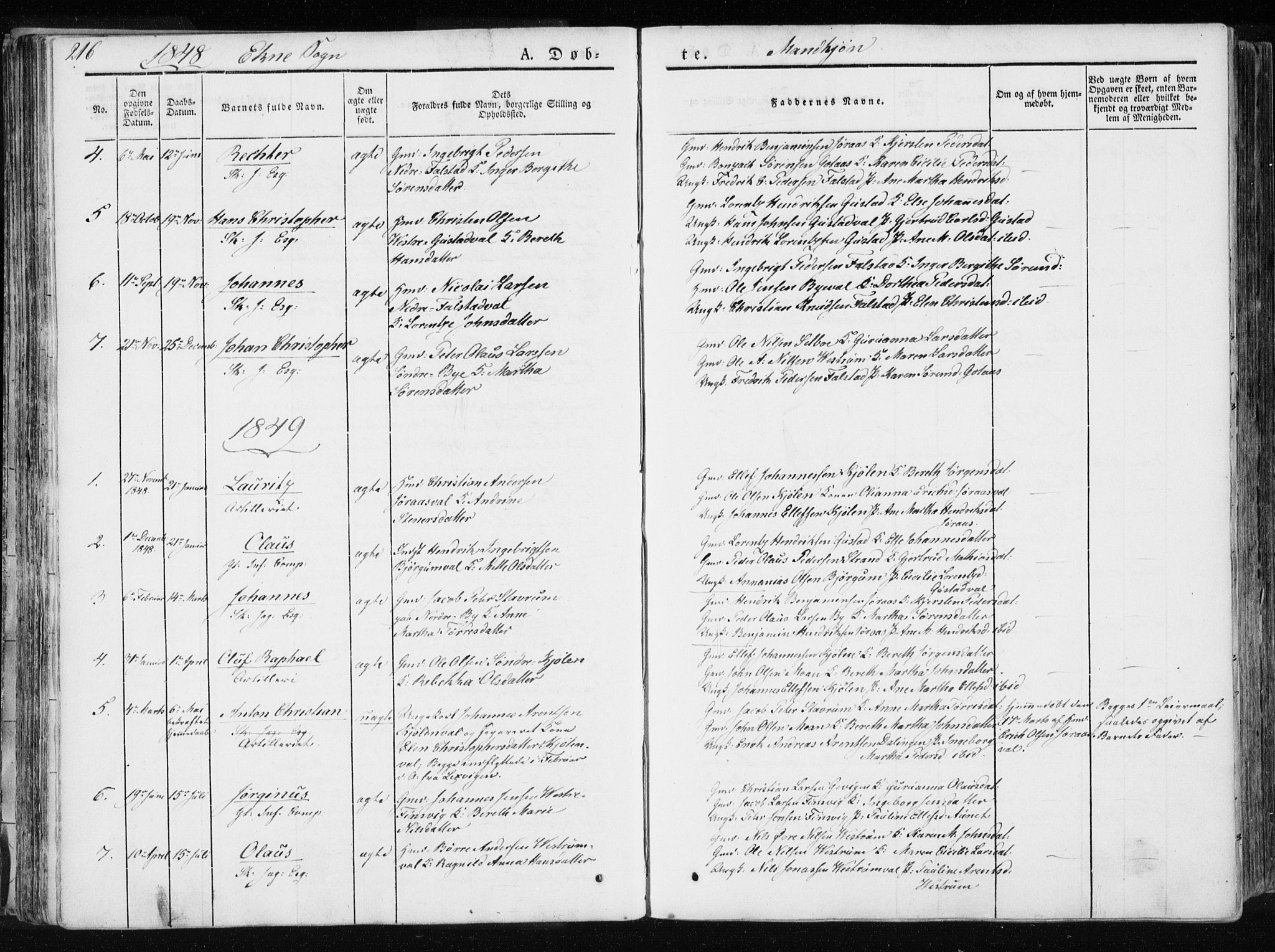 Ministerialprotokoller, klokkerbøker og fødselsregistre - Nord-Trøndelag, SAT/A-1458/717/L0154: Ministerialbok nr. 717A06 /2, 1836-1849, s. 216