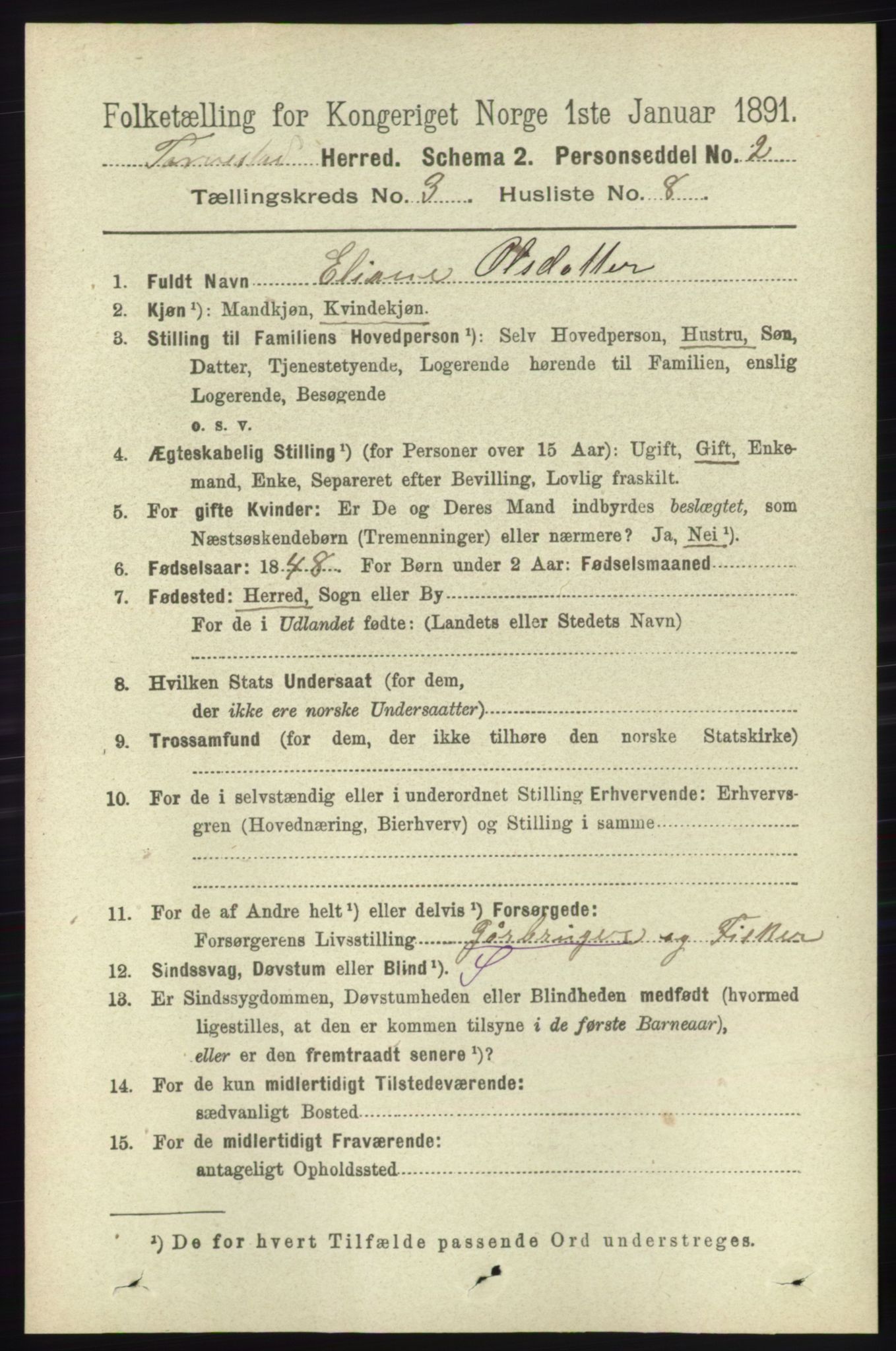 RA, Folketelling 1891 for 1152 Torvastad herred, 1891, s. 995