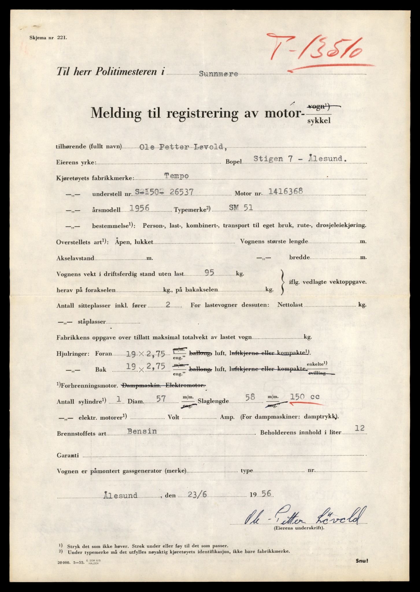 Møre og Romsdal vegkontor - Ålesund trafikkstasjon, AV/SAT-A-4099/F/Fe/L0039: Registreringskort for kjøretøy T 13361 - T 13530, 1927-1998, s. 2668