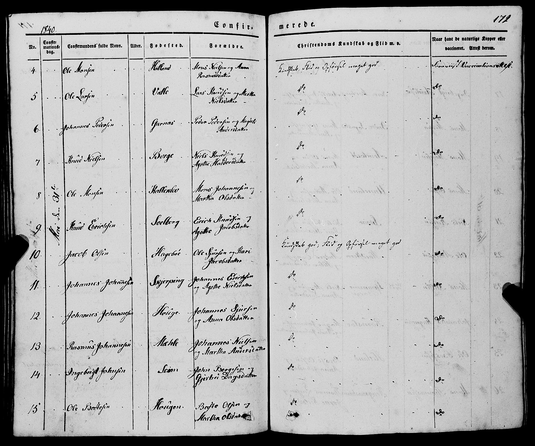 Haus sokneprestembete, SAB/A-75601/H/Haa: Ministerialbok nr. A 15, 1838-1847, s. 172