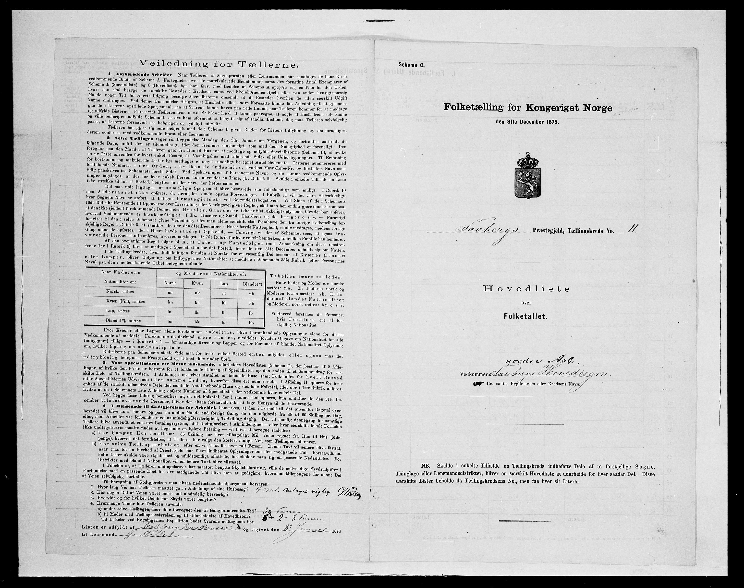 SAH, Folketelling 1875 for 0524L Fåberg prestegjeld, Fåberg sokn og Lillehammer landsokn, 1875, s. 42