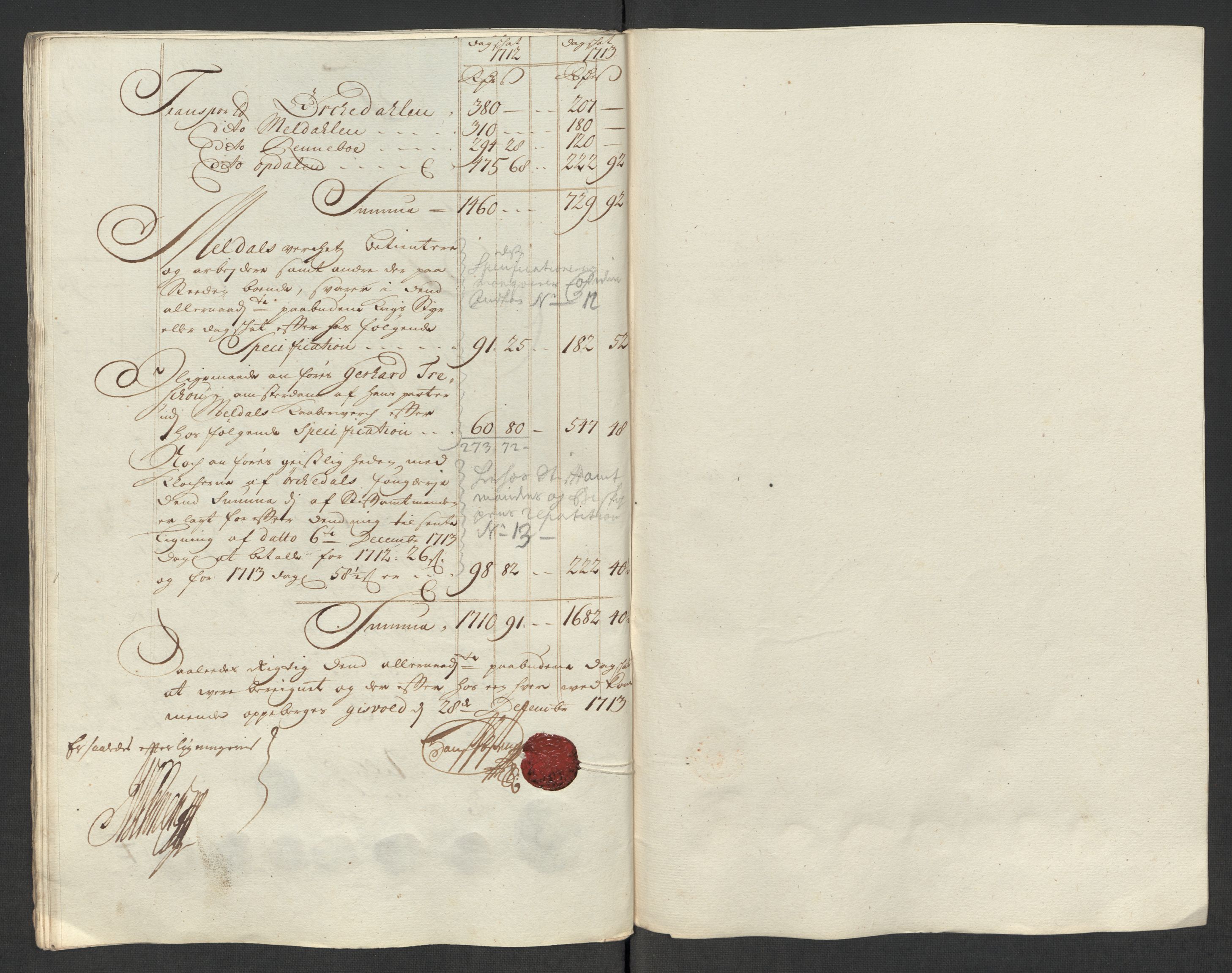 Rentekammeret inntil 1814, Reviderte regnskaper, Fogderegnskap, AV/RA-EA-4092/R60/L3964: Fogderegnskap Orkdal og Gauldal, 1713, s. 160