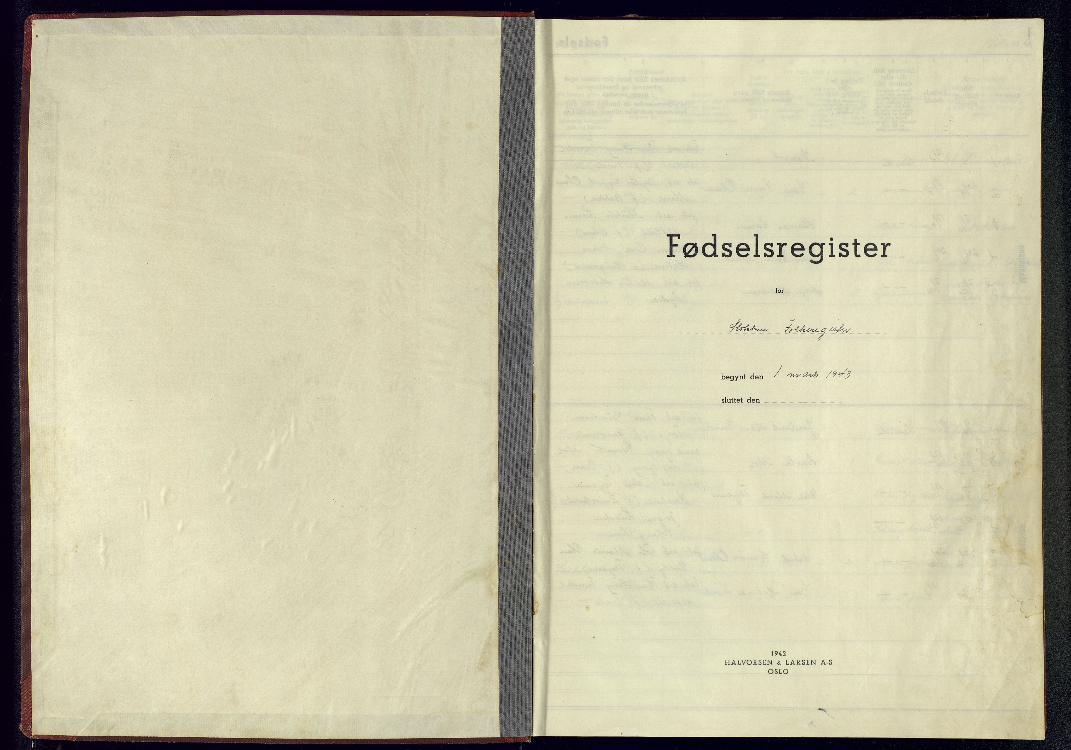Austre Moland sokneprestkontor, SAK/1111-0001/J/Jb/L0001: Fødselsregister nr. A-VI-17, 1942-1945