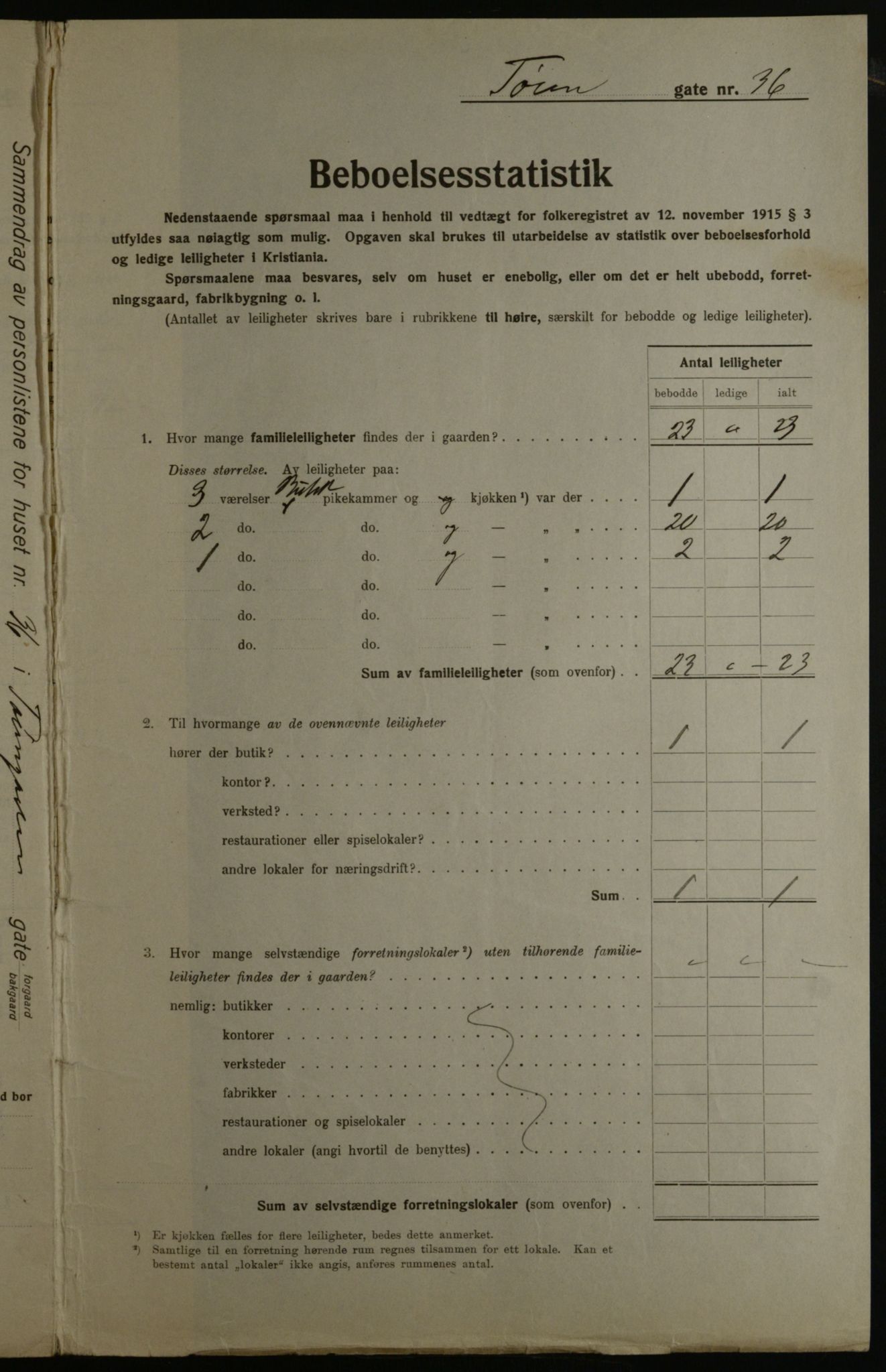 OBA, Kommunal folketelling 1.12.1923 for Kristiania, 1923, s. 130276