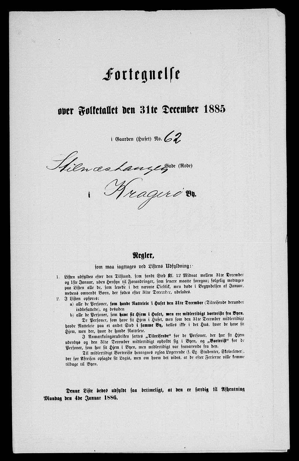 SAKO, Folketelling 1885 for 0801 Kragerø kjøpstad, 1885, s. 129